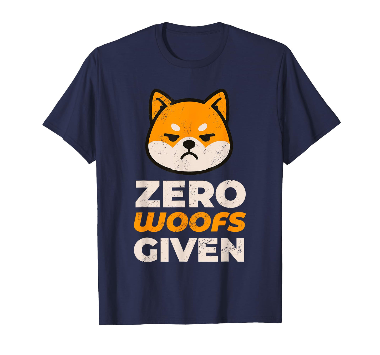 Shiba Inu Zero Woofs Given, Sarcastic Grumpy Dog Humor T-Shirt
