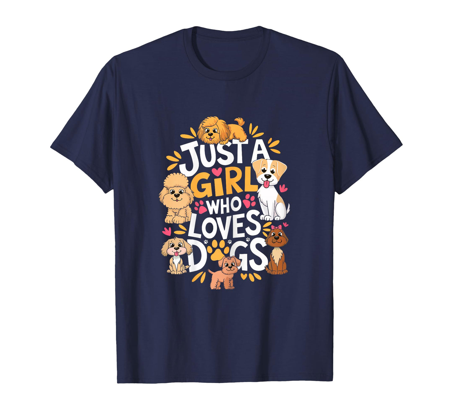 Just A Girl Who Loves Dogs Shirt Women Kids Dog Lover T-Shirt