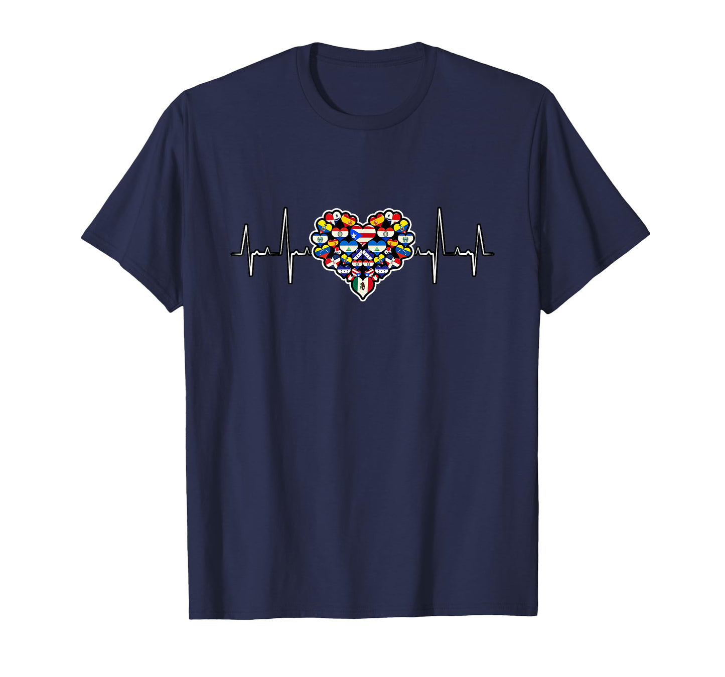 Hispanic Heritage Month All Countries Flags Heart T-Shirt