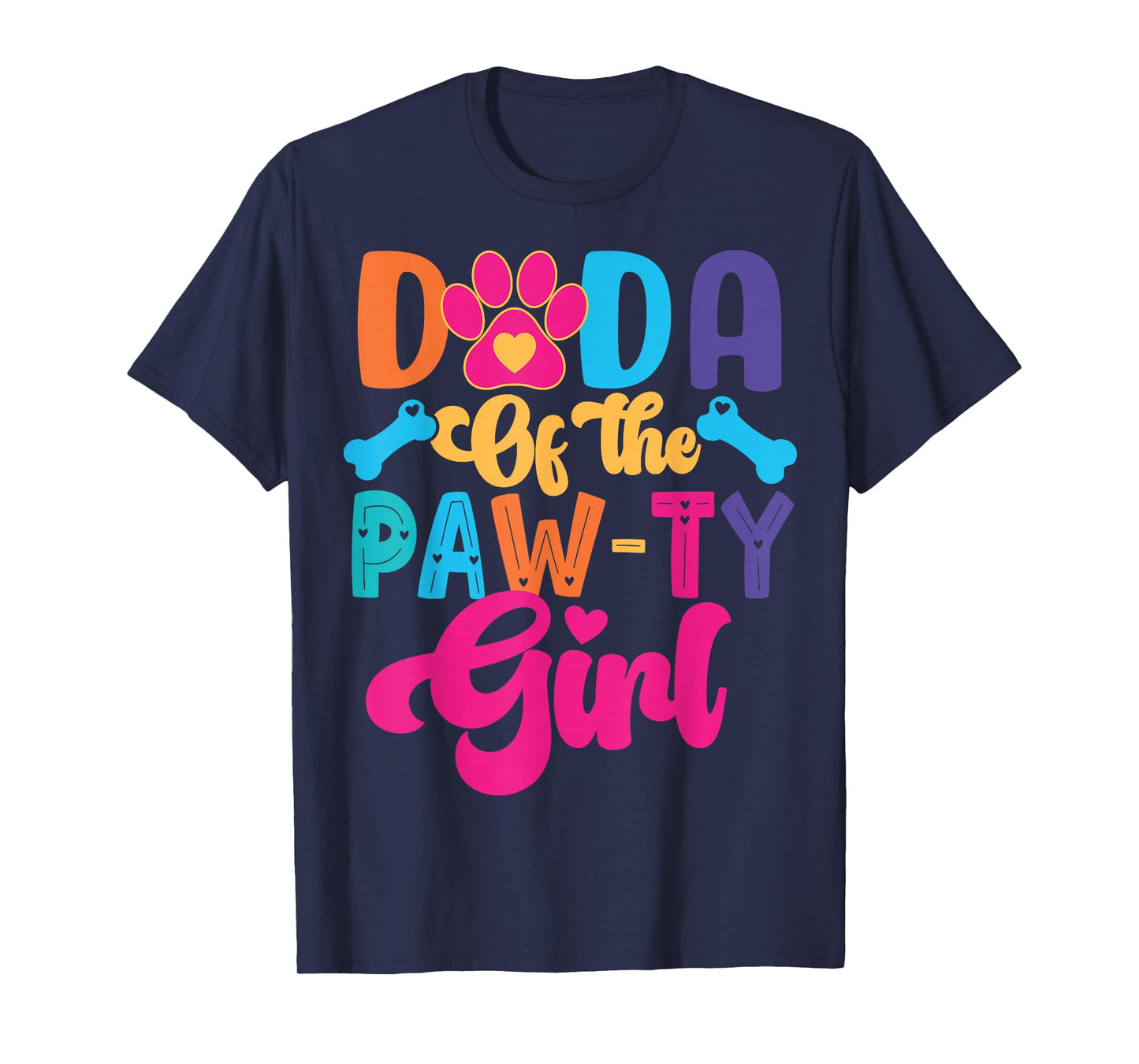 Dada Of The Birthday Girl Dog Paw Family Matching Party T-Shirt