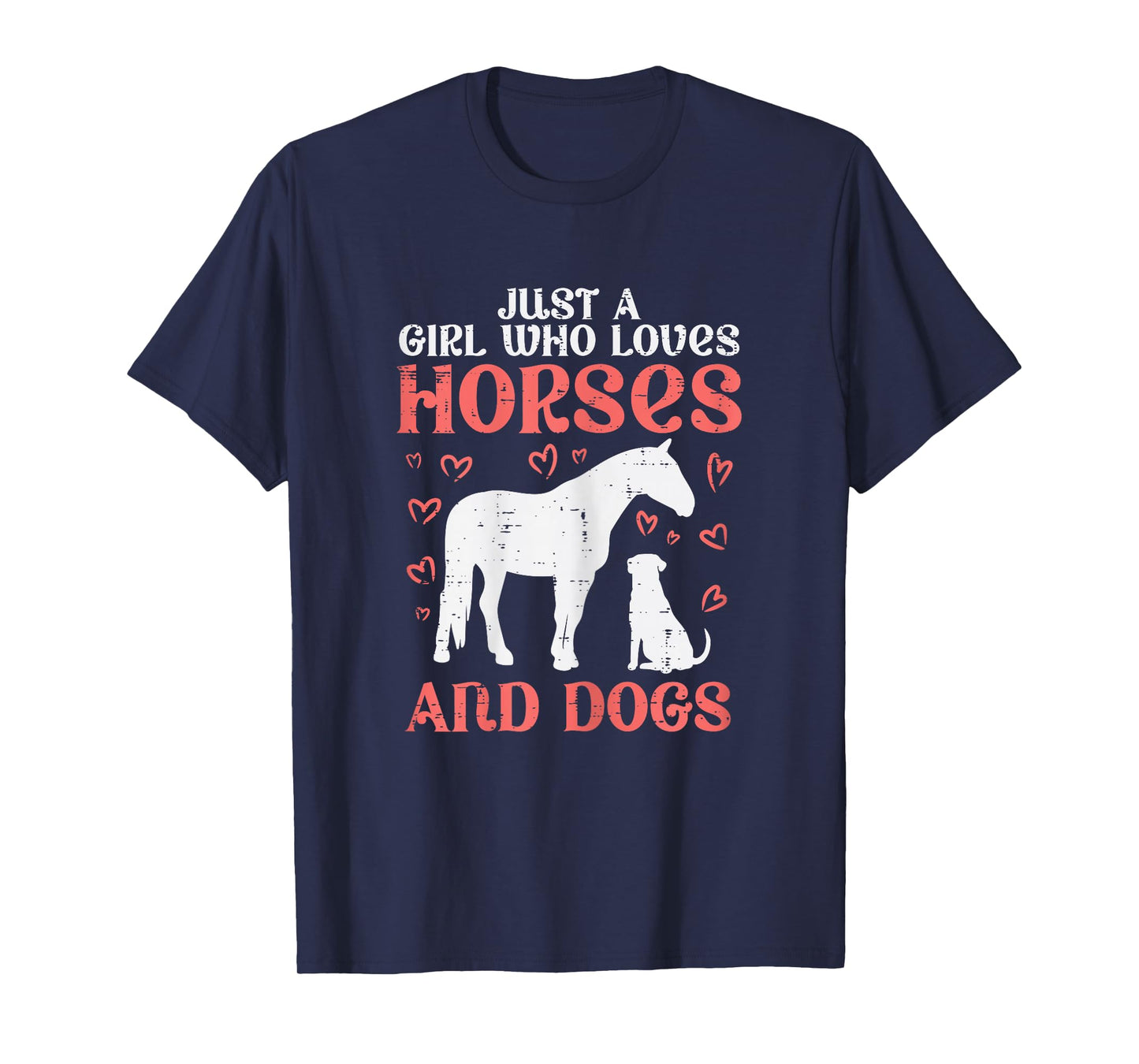 Just A Girl Who Loves Horses Dogs Animal Lover Girls Women T-Shirt