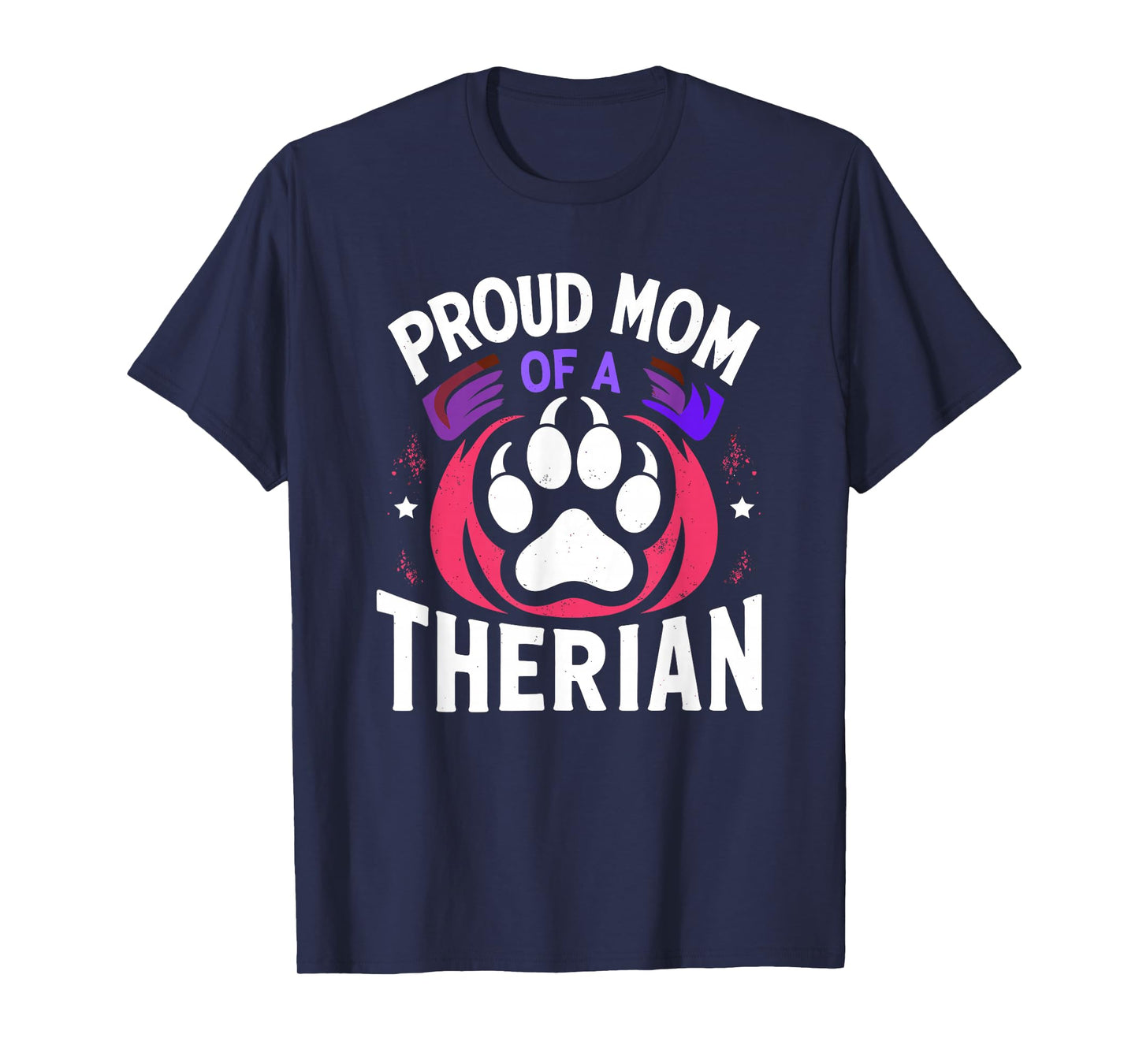 Proud Mom of A Therian Furries Otherkin Nonhuman Fursona Pun T-Shirt