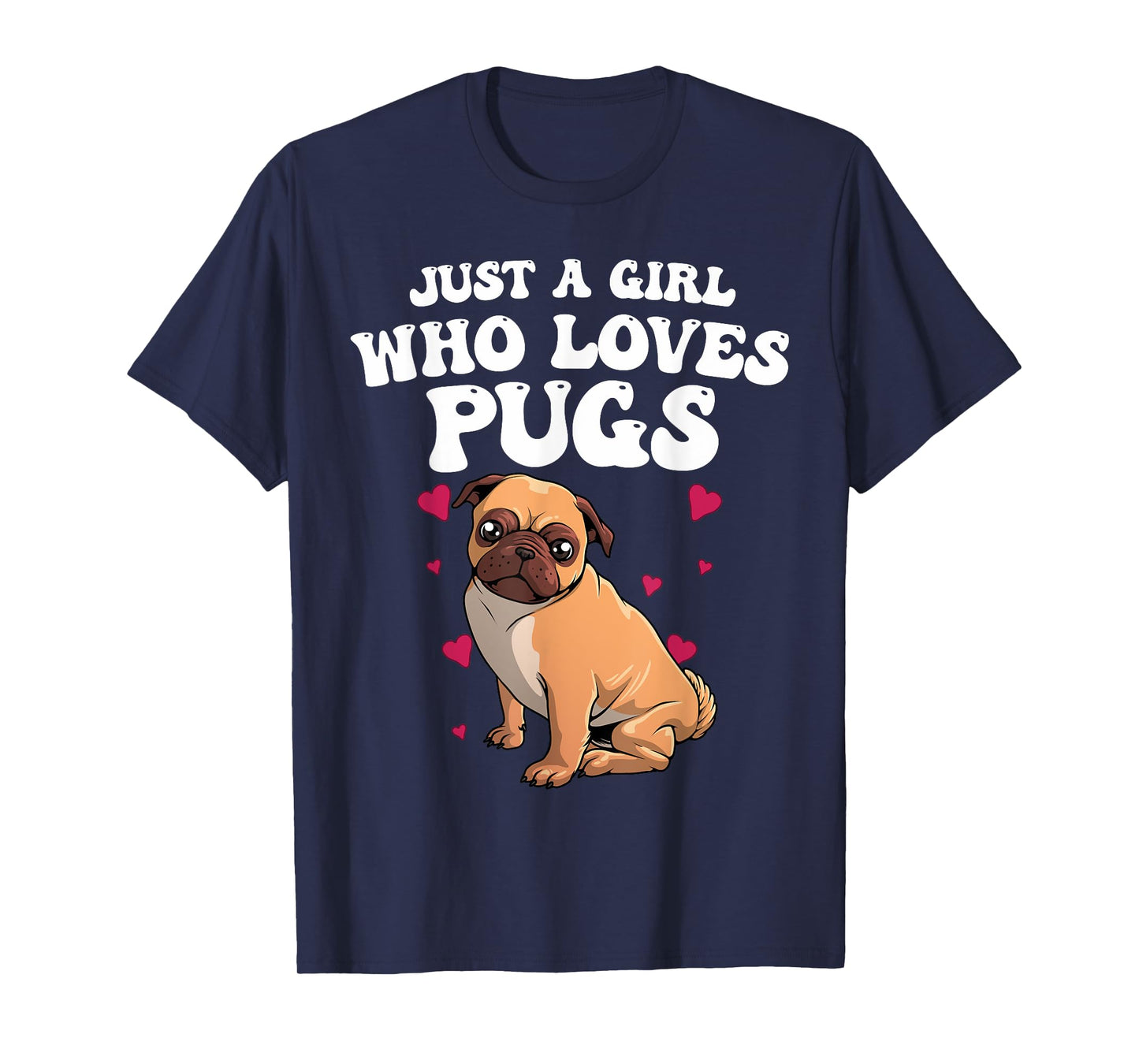 Cute Pug Designs For Women Girls Pet Dog Puppy Animal Pun T-Shirt, Black
