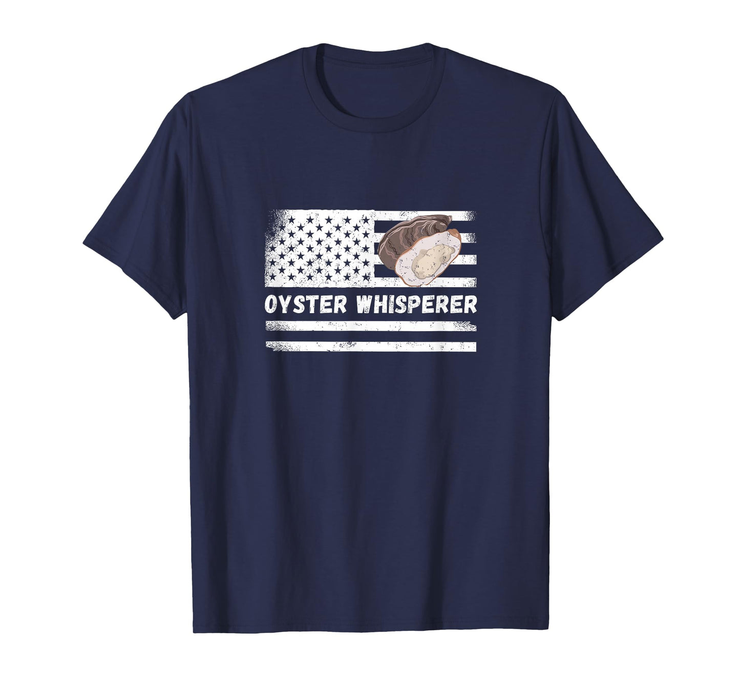Oyster Whisperer USA America Flag Vintage Oyster Shucking T-Shirt