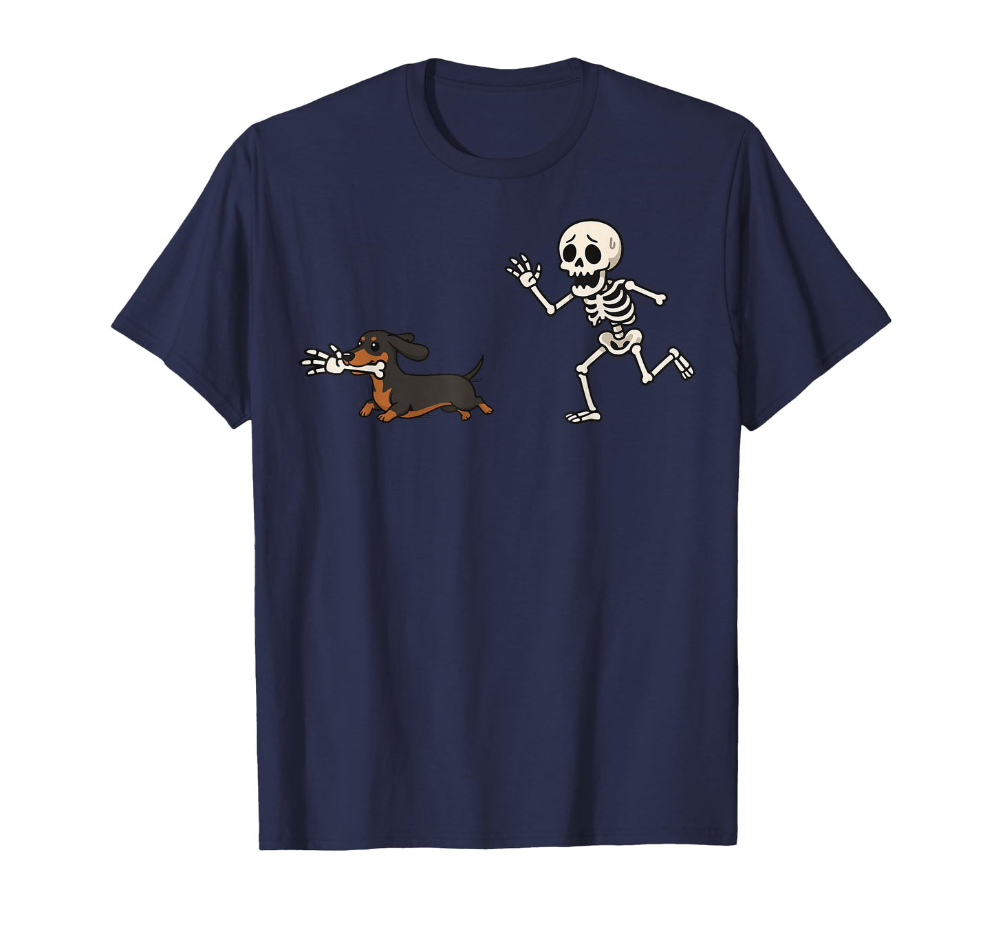 Dachshund Skeleton Hand Halloween T-Shirt