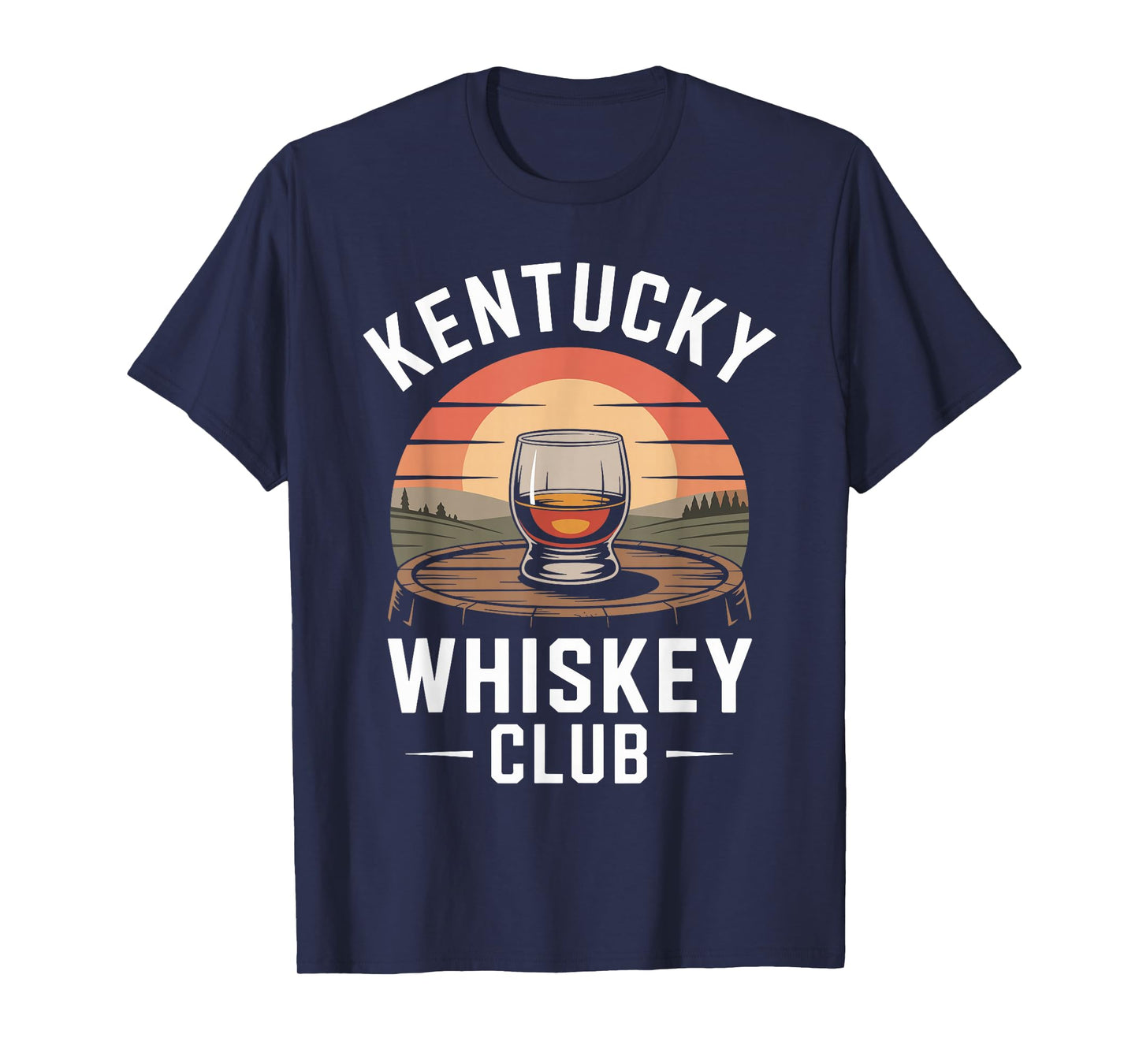 Kentucky Whiskey Club Vintage Sunset Retro Bourbon T-Shirt