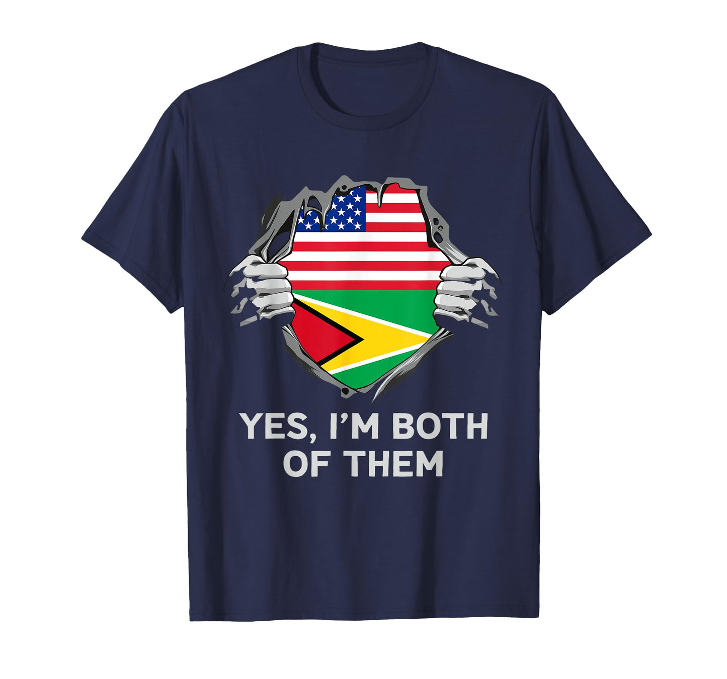 Half American Half Guyanese USA Guyana Flag Mens Womens T-Shirt