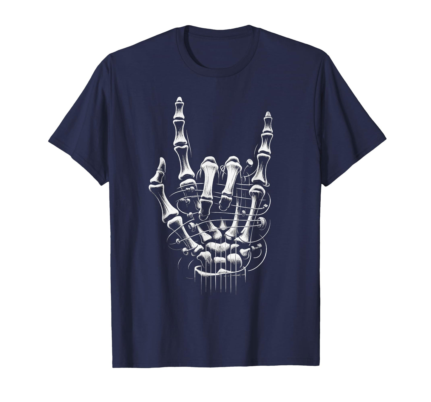 Rock On Skeleton Hand Guitar Rock & Roll Punk Rock Band T-Shirt