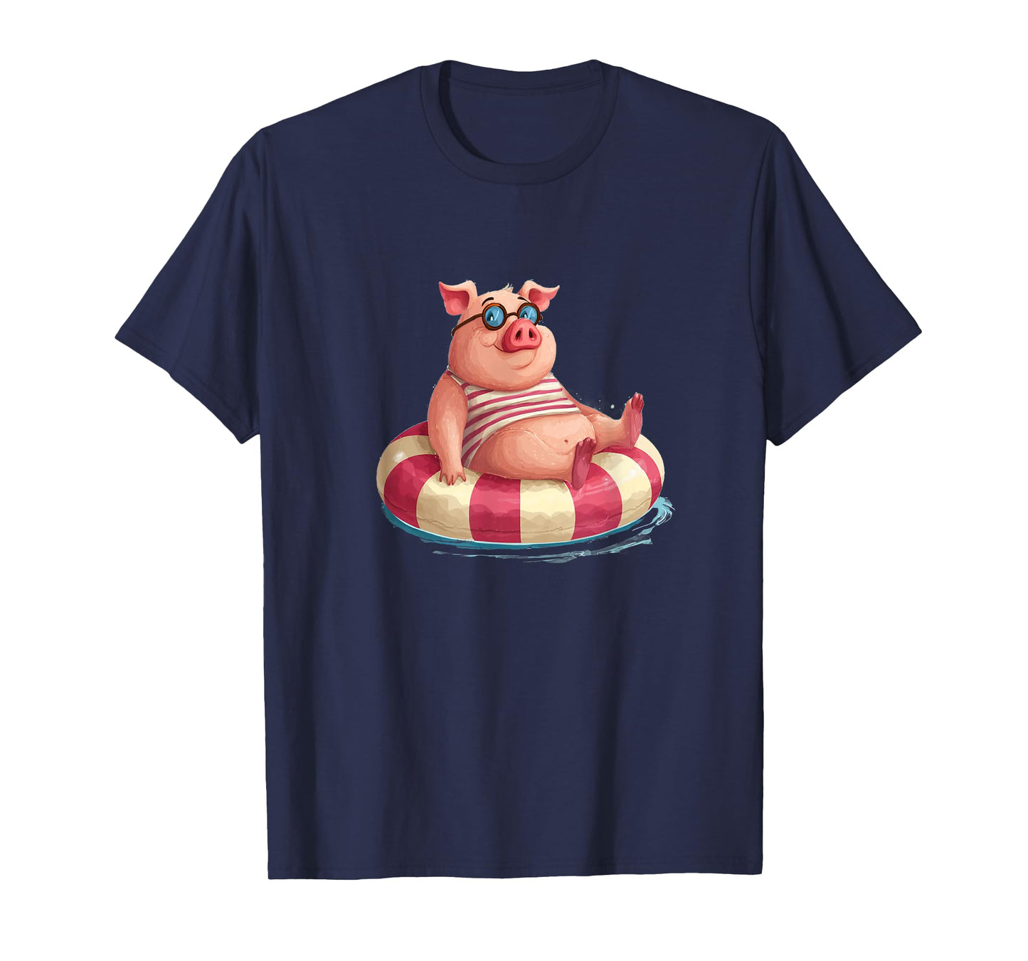 Cool Pool Ring Pig Graphic for Adults and Kids T-Shirt