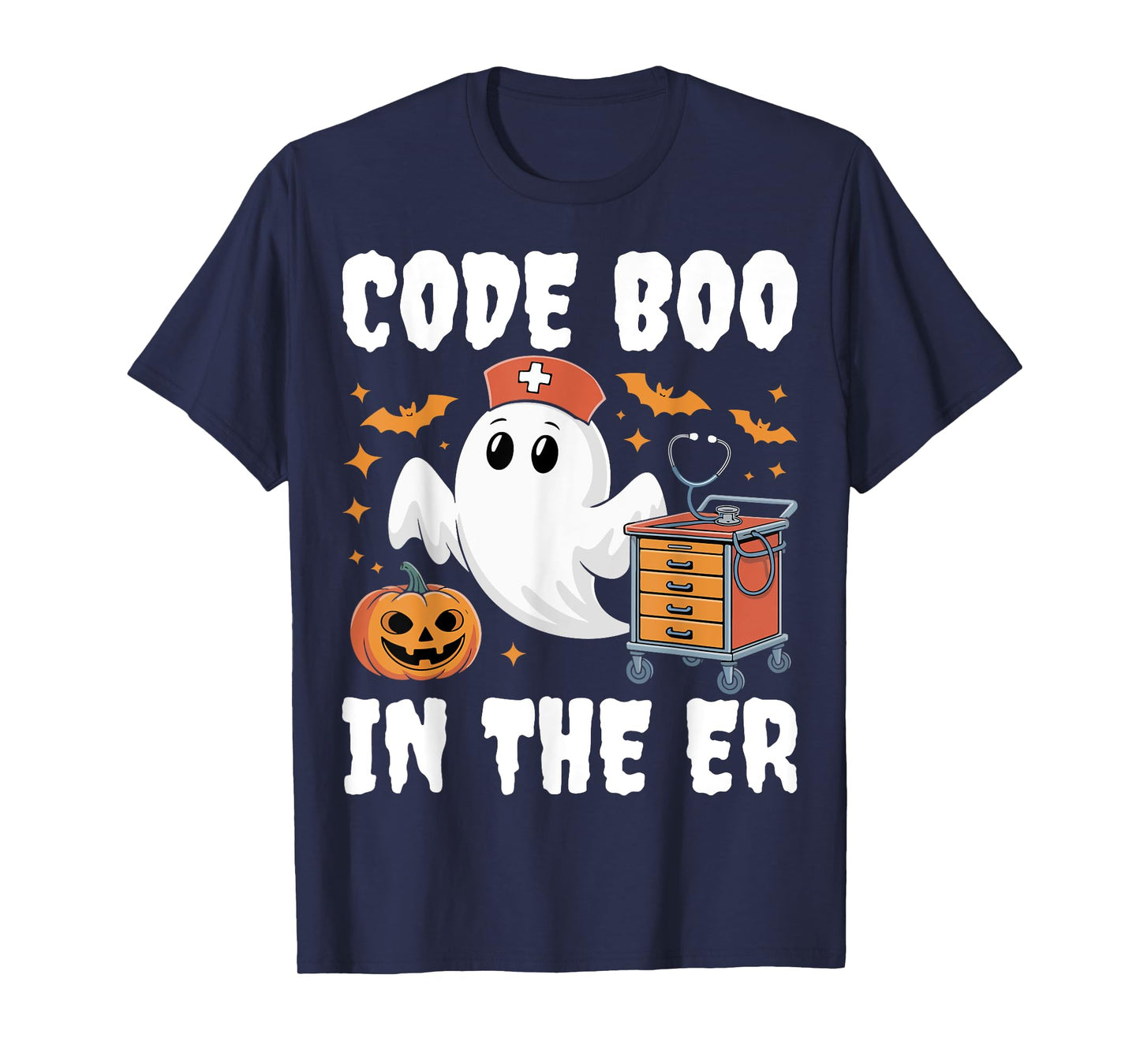 Code Boo In The ER Emergency Room Nurse Spooky Halloween T-Shirt