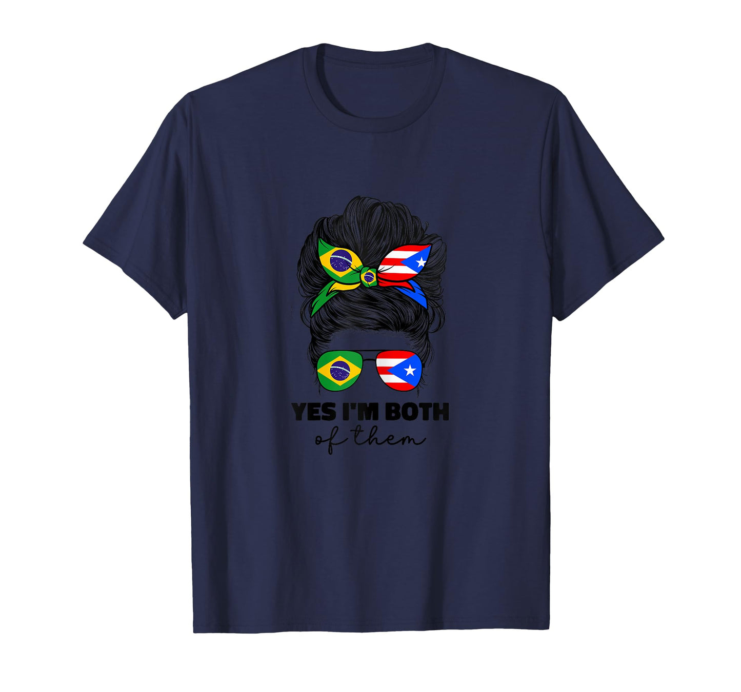 Half Brazilian And Puerto Rican Rico Brazil Flag Girl Women T-Shirt
