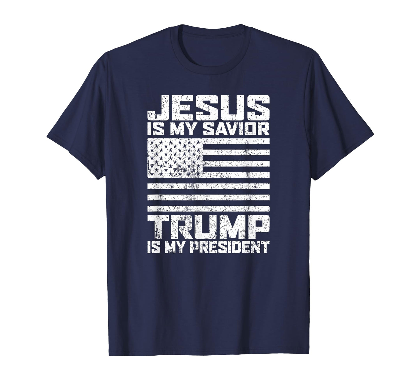 "Jesus is my Savior - Trump is my President" vintage white T-Shirt