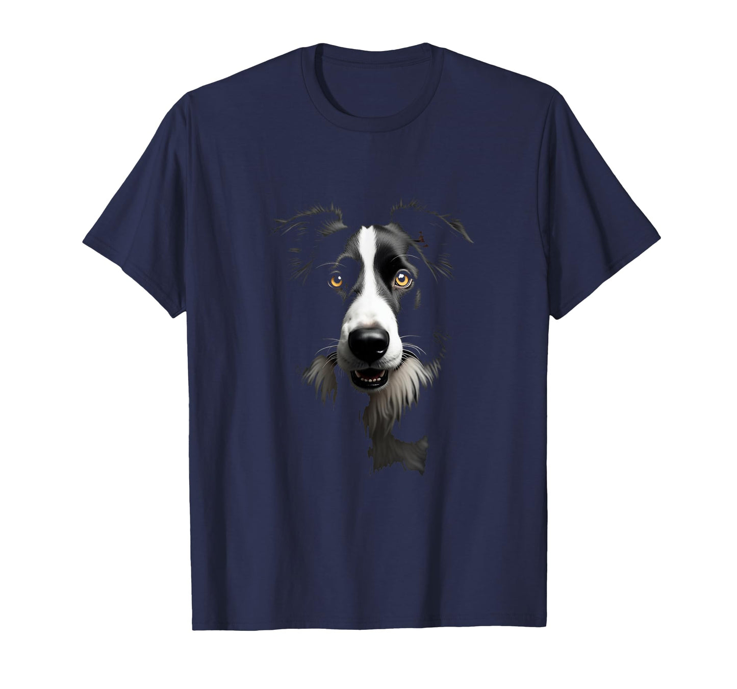 Black Border Collie Dog Collie Face T-Shirt