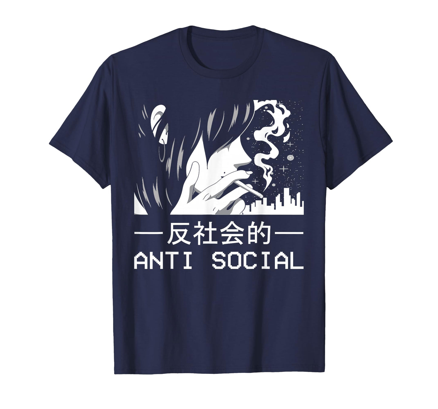 Alt Indie Aesthetic Egirl Eboy Clothes Anime Merch Japanese Aesthetic Antisocial Anime Girl Sad Soft Grunge T-Shirt