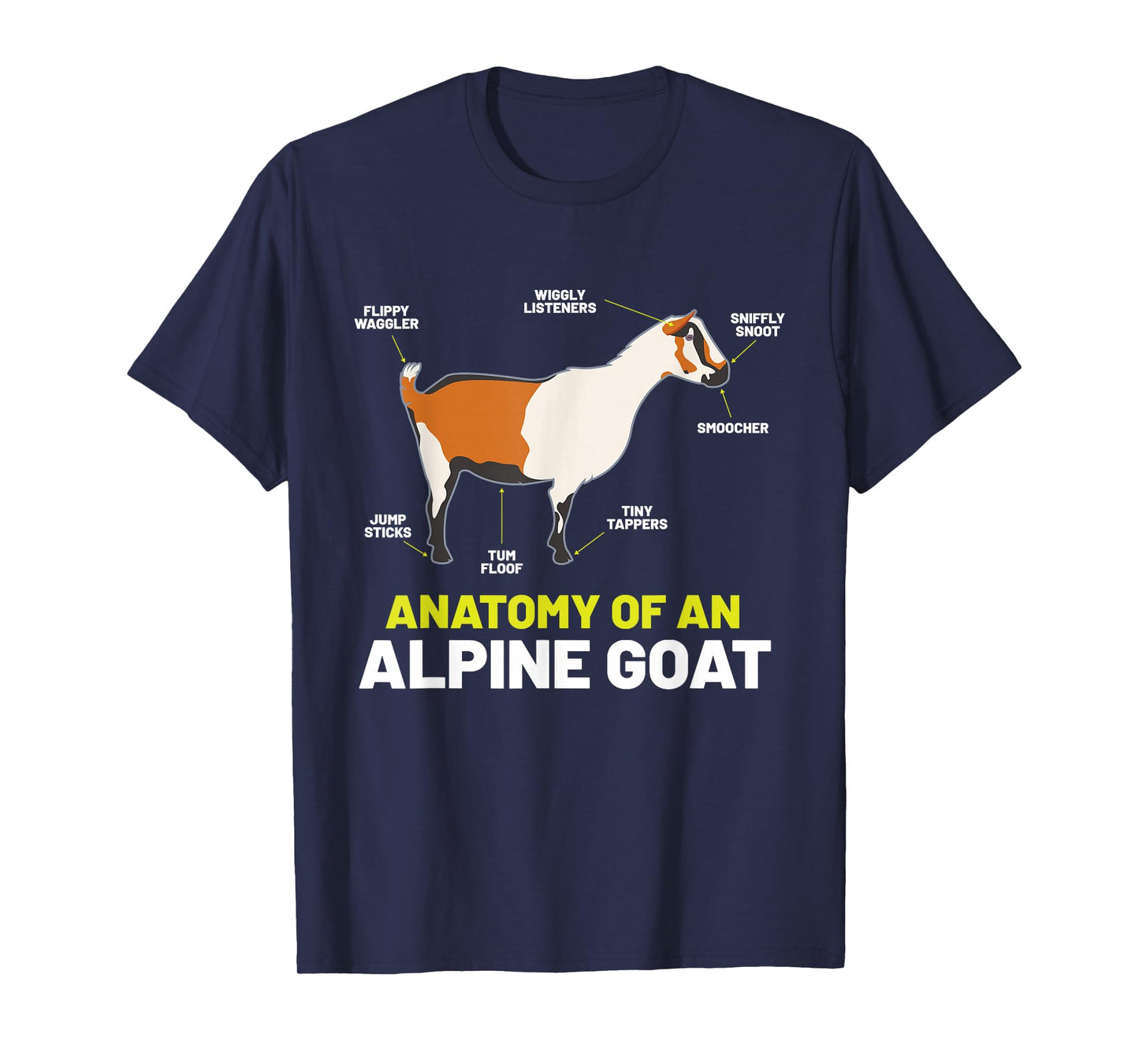 Anatomy Funny Farm Animal Humor Cute Lovers Alpine Goat T-Shirt