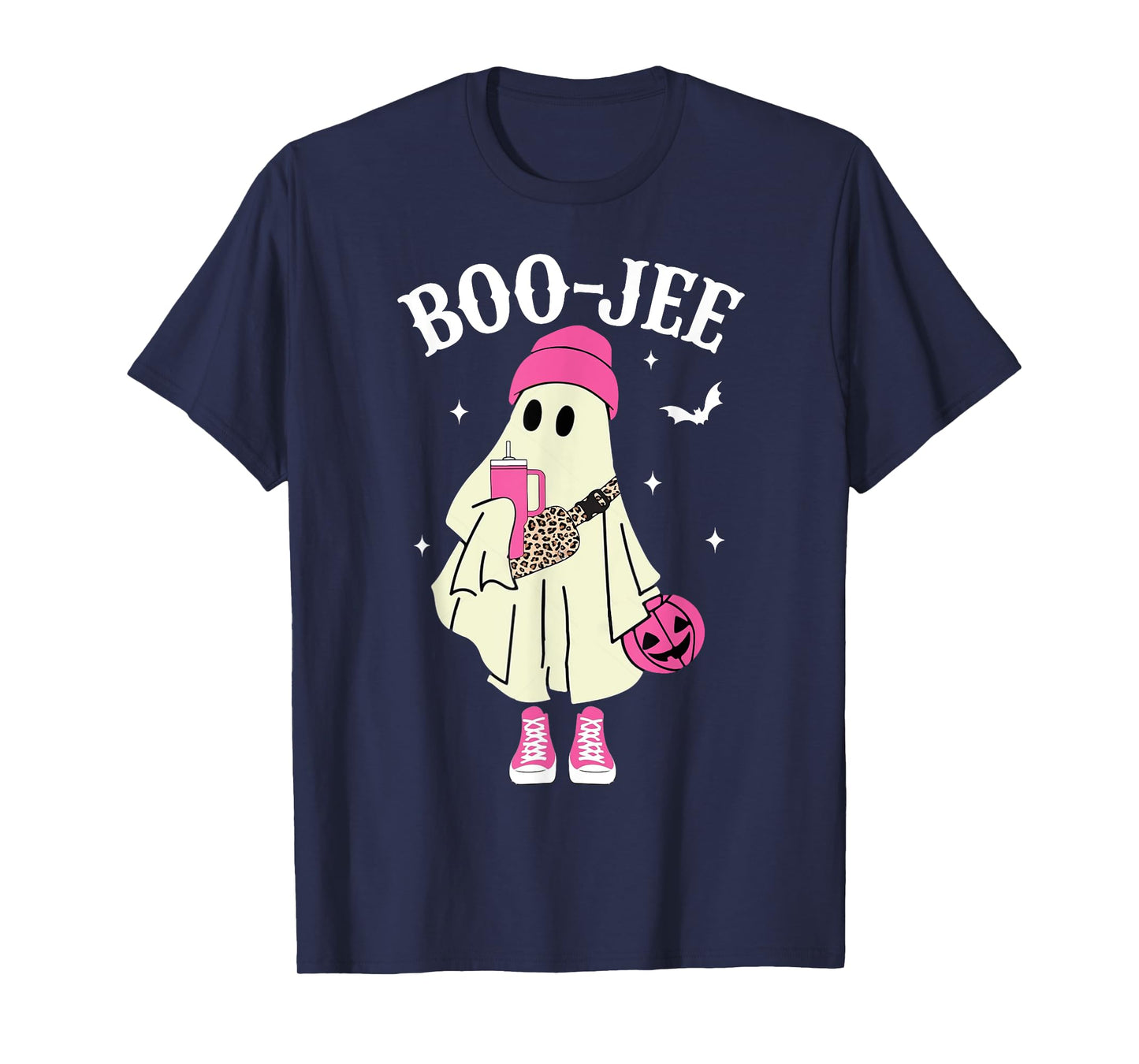 Boujee Boo Jee Spooky Ghost Pink Halloween Pumpkin Costumes T-Shirt
