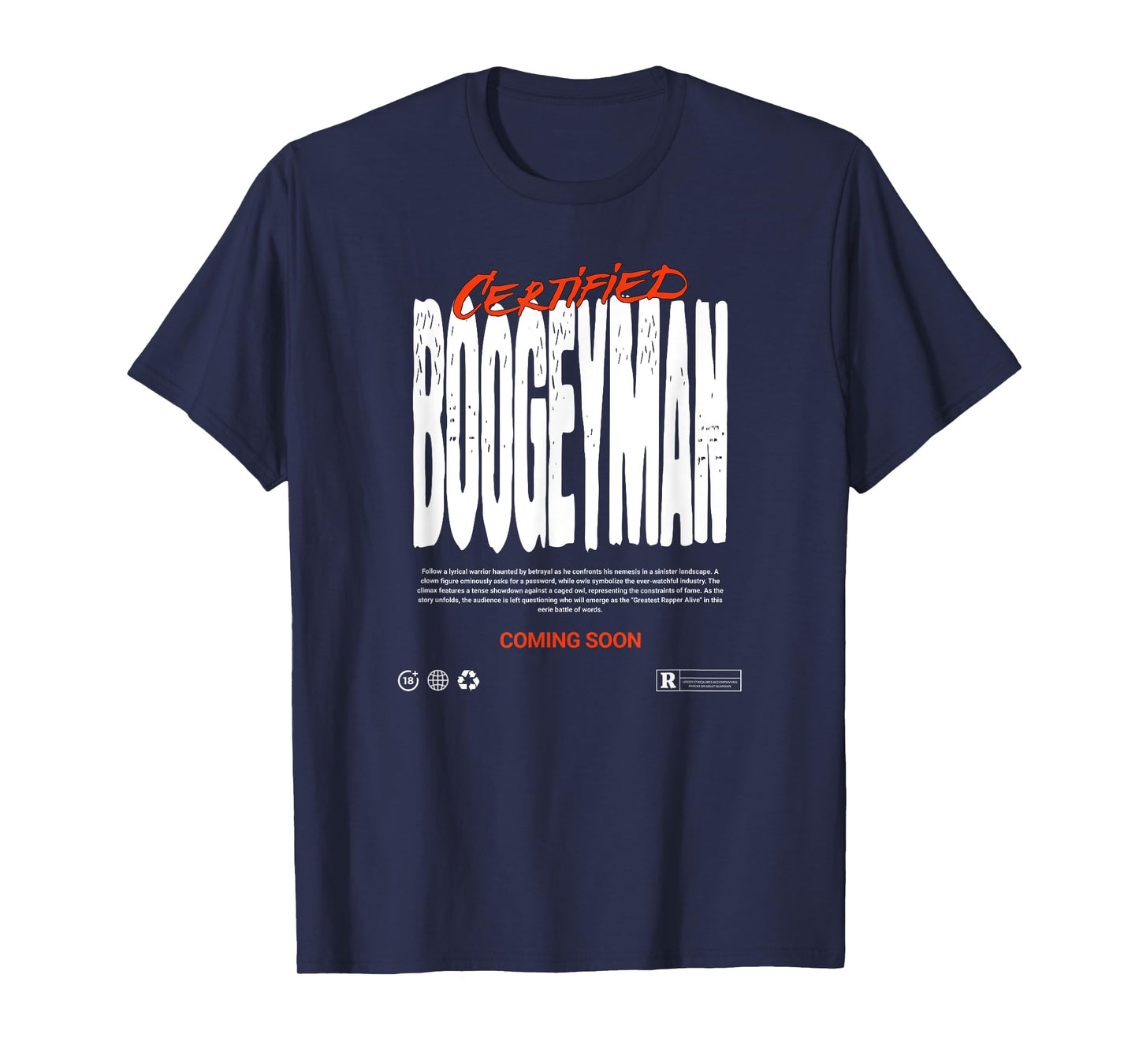 Skyscrapers Clothing Co. Certified Boogeyman Unisex-Adults Black Halloween T-Shirt