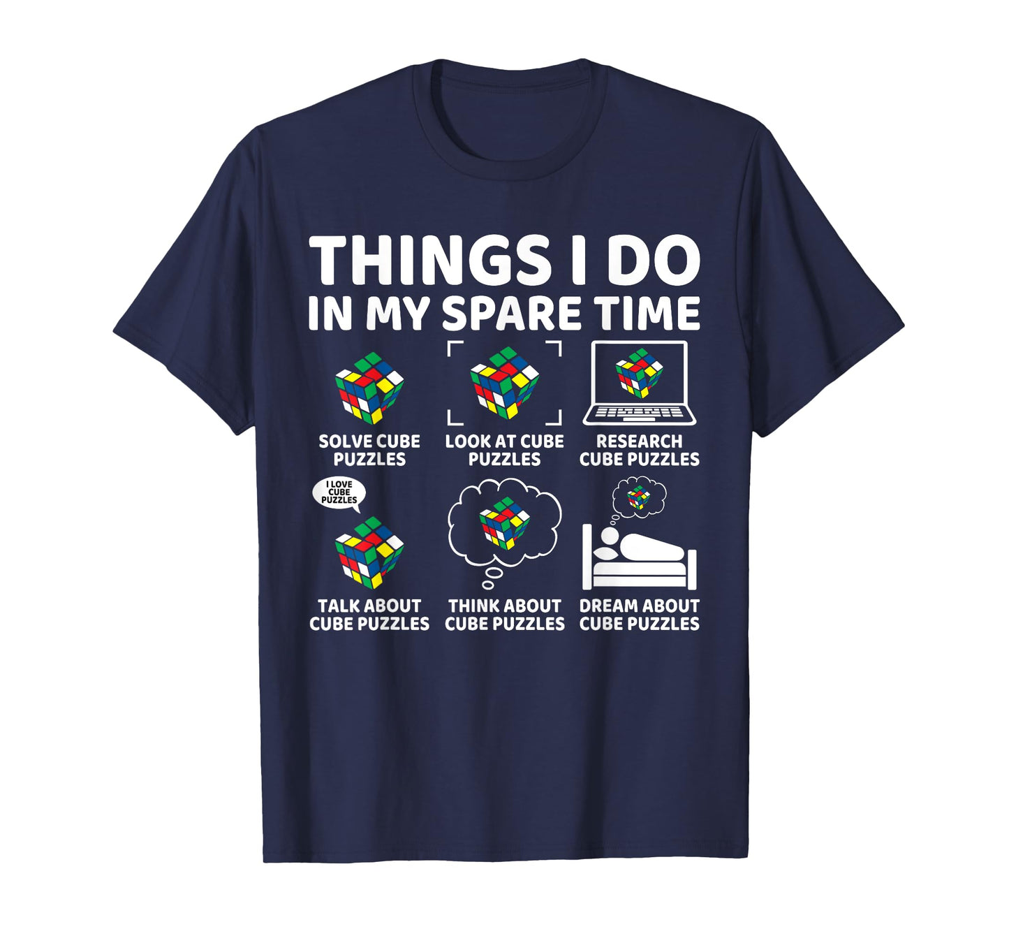 Things I Do in My Spare Time Funny Cube Puzzle Speed Cubing T-Shirt