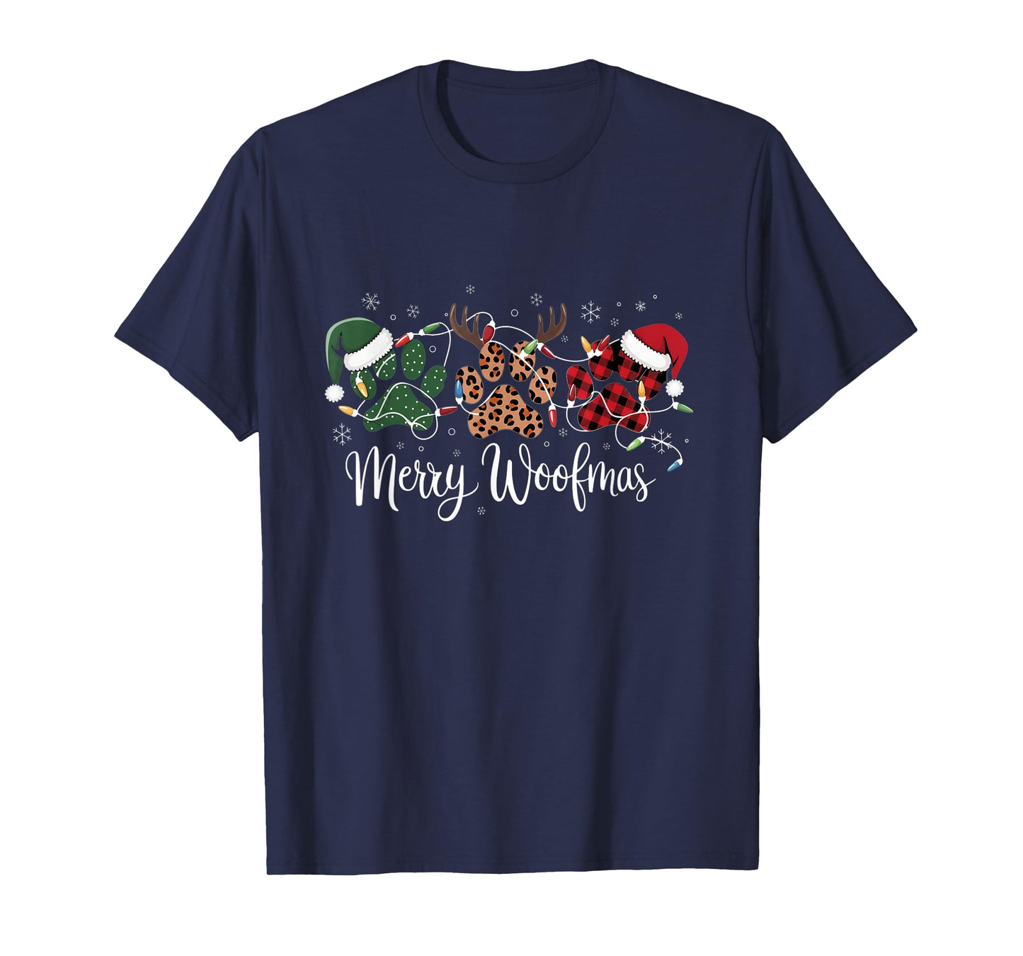 Dog Mama Merry Woofmas Christmas T-Shirt