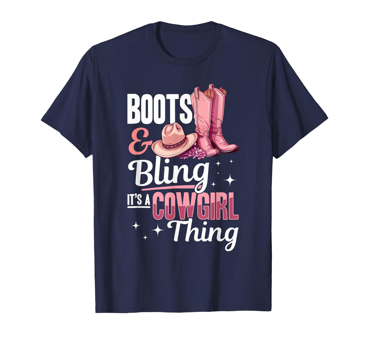 Rodeo Western Country Southern Cowgirl hat - Boots & Bling T-Shirt