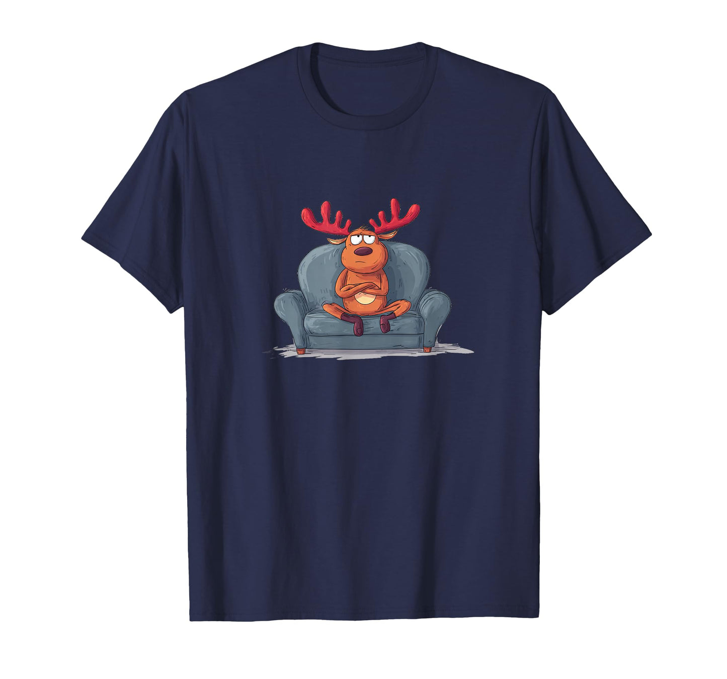 Grumpy Reindeer on Couch Costume T-Shirt
