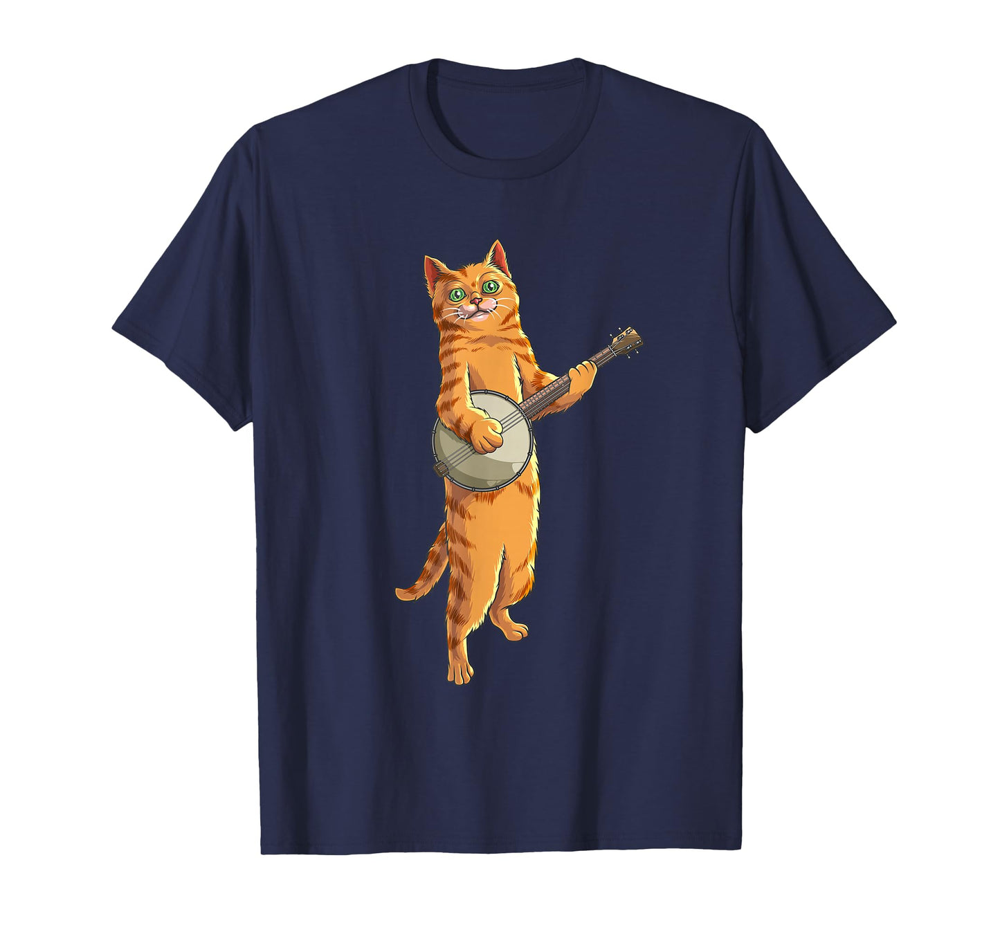 Funny Cat Playing Banjo Bluegrass | Cool Musician Gift T-Shirt