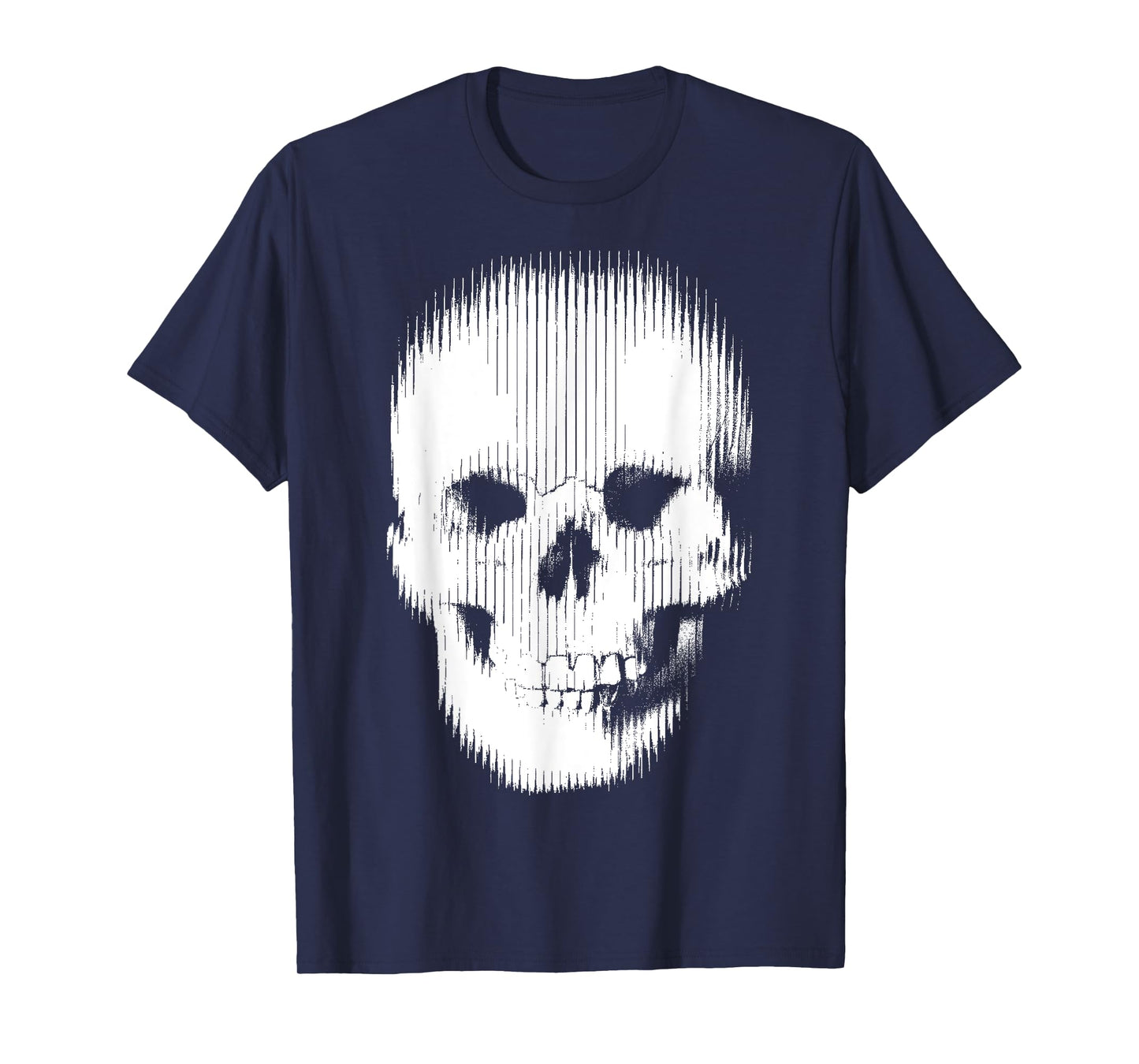 Designer Black White Skeleton Face T-Shirt