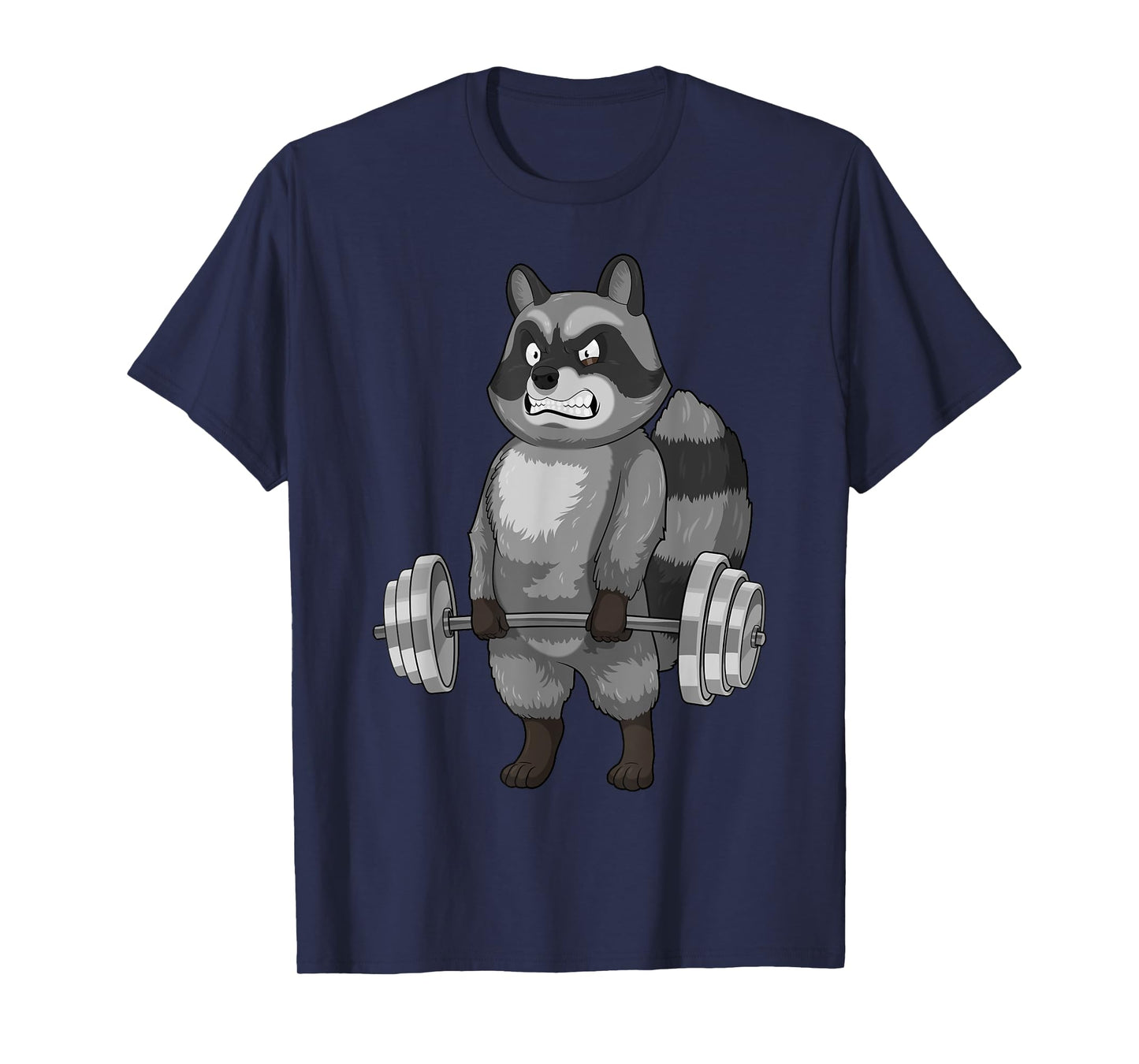 Raccoon Weightlifting Deadlift Fitness Gym Funny Workout T-Shirt