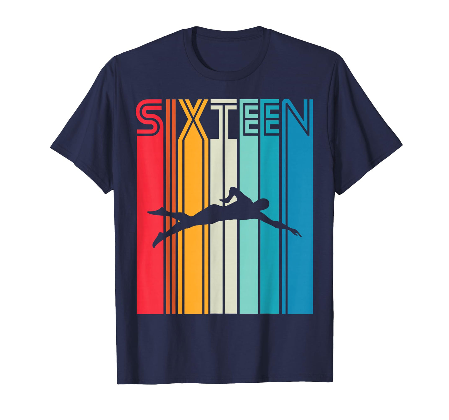 16th Birthday Gift Swimming Retro Swimmer T-Shirt
