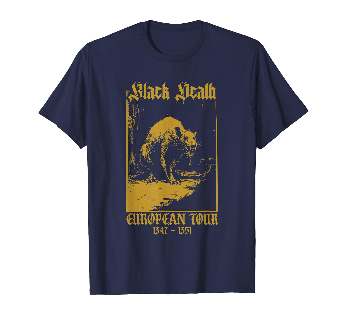 (2 Sided) BLACK DEATH EUROPEAN TOUR Plague Doctor Rat T-Shirt