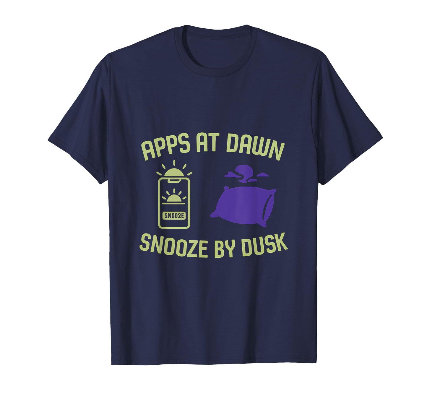 Apps at Dawn, Snooze by Dusk Digital Clock Graphic T-Shirt