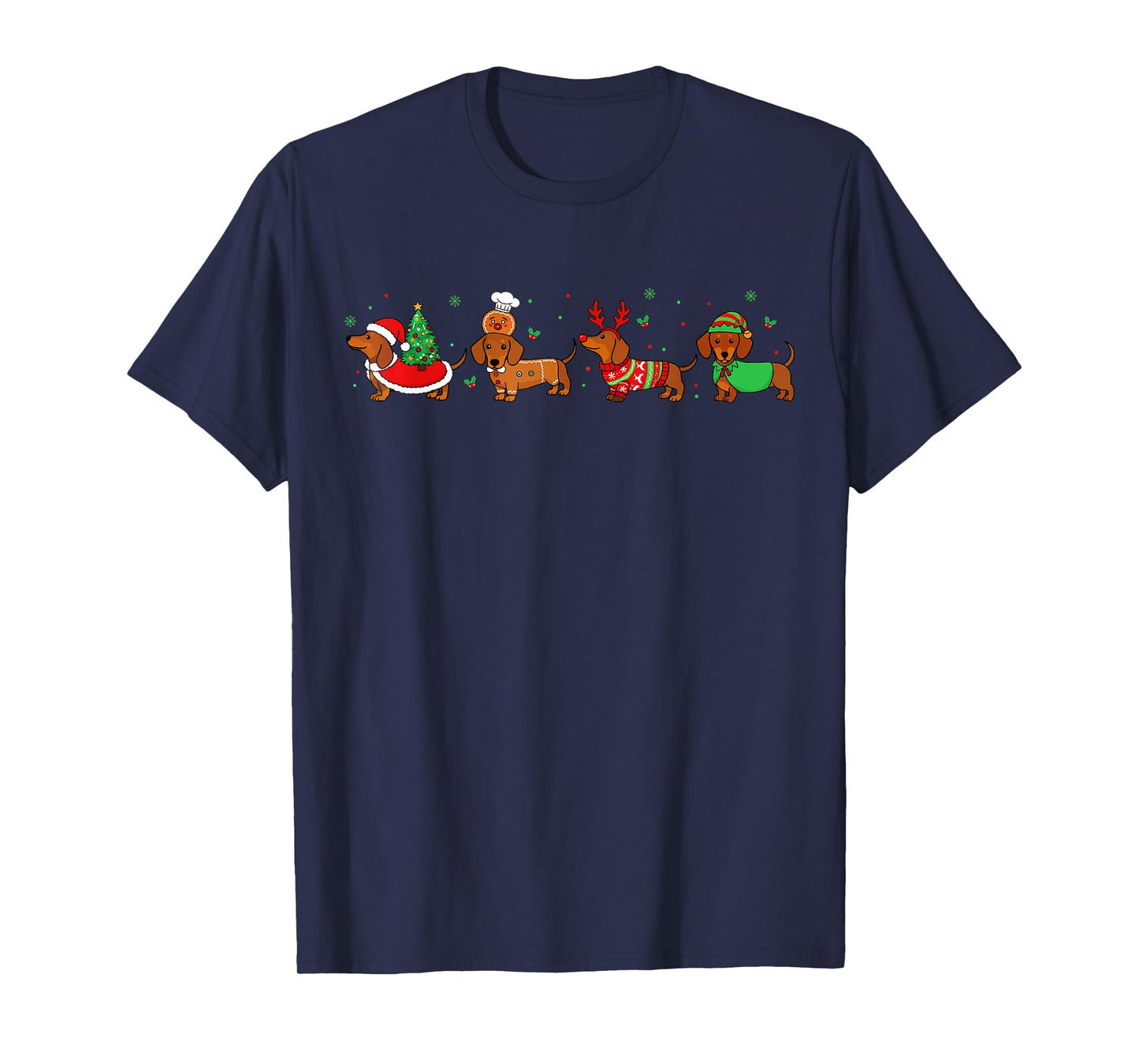 Dachshund Christmas Pajamas for Women Girlfriend Dog Lovers T-Shirt