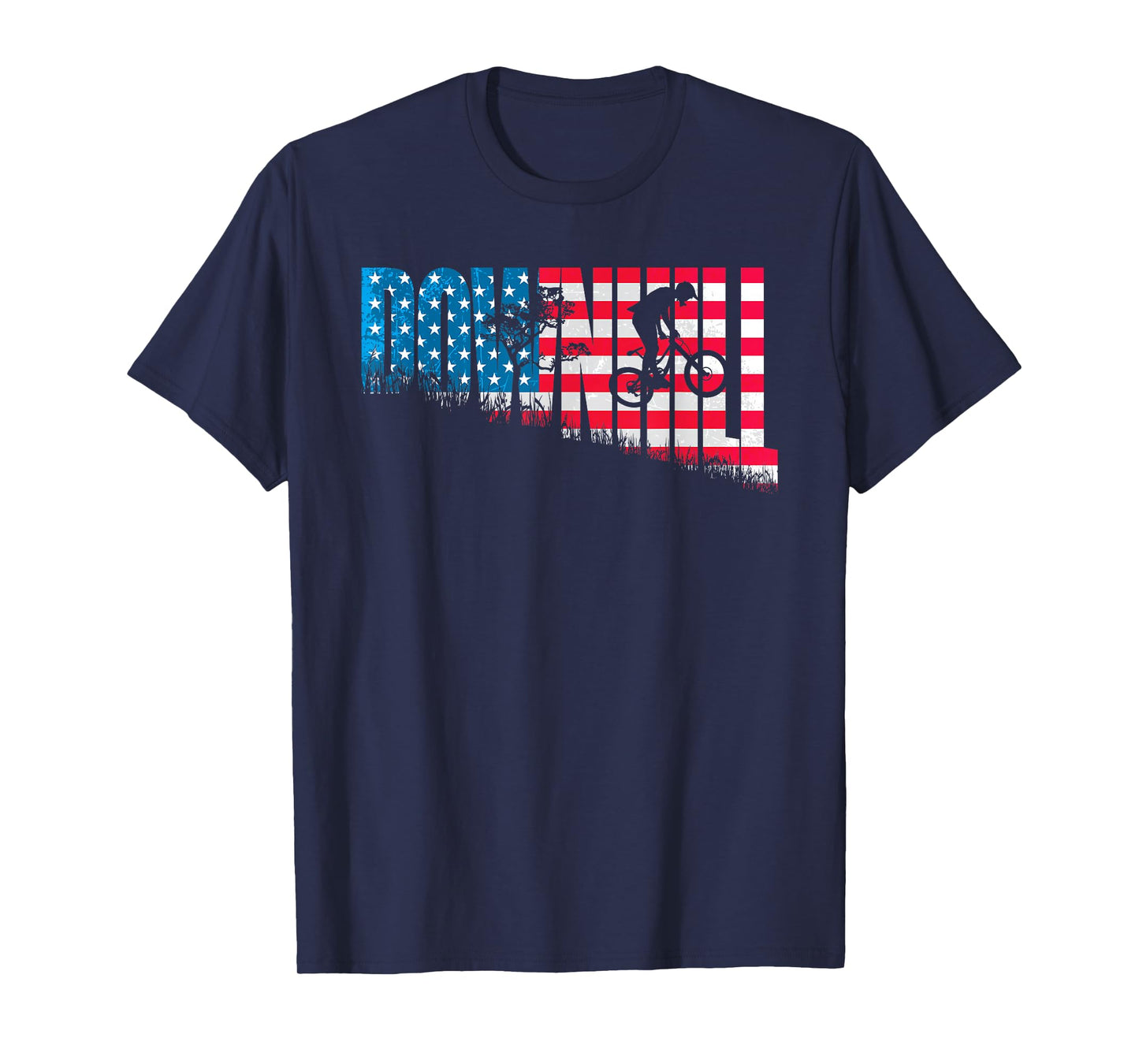 American Downhill Mountain Bike Flag - MTB Biking Riding T-Shirt
