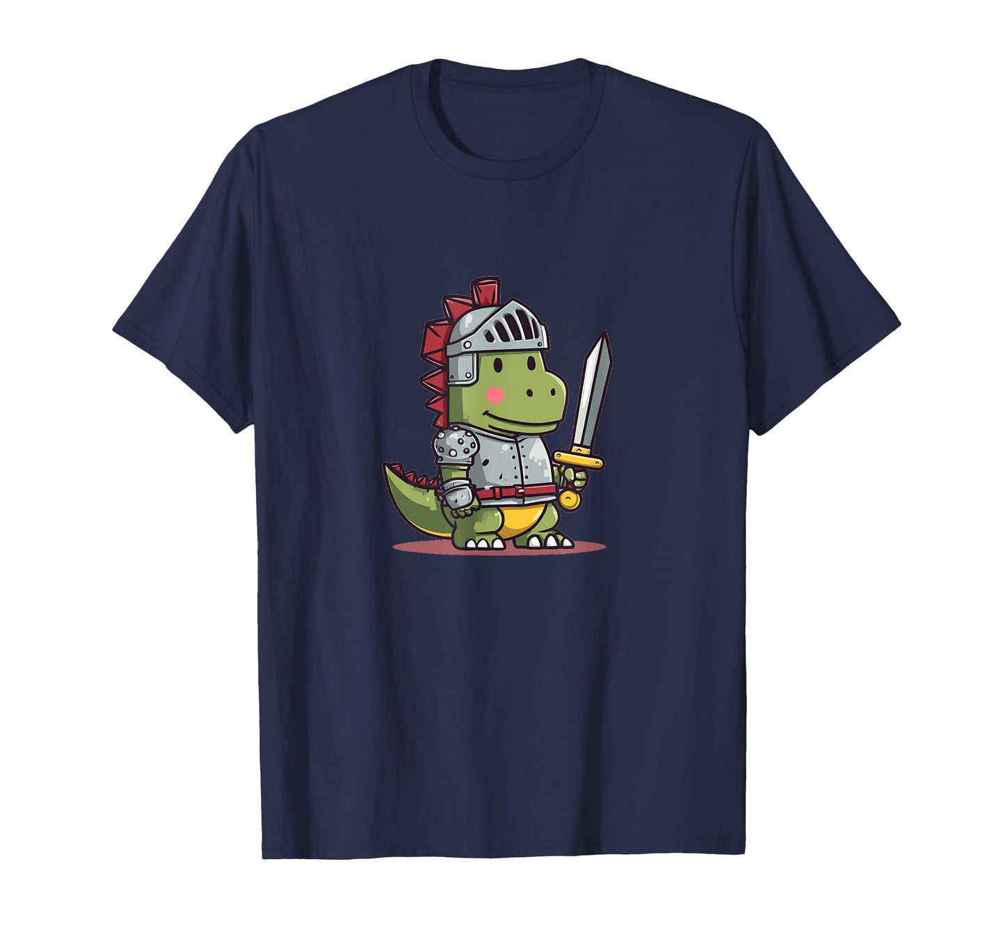 Funny Dinosaur in Knight Armor Costume T-Shirt