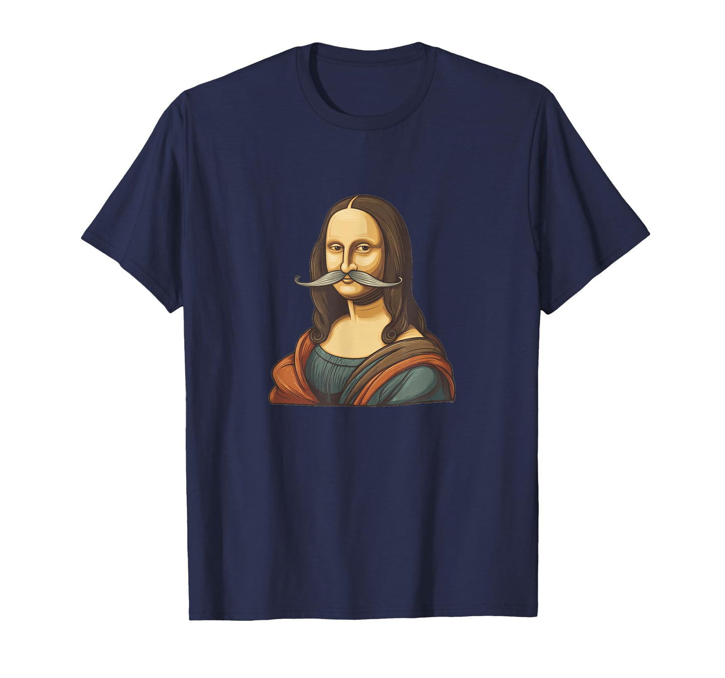 Artful Mustache Beard with Mona Lisa Costume T-Shirt