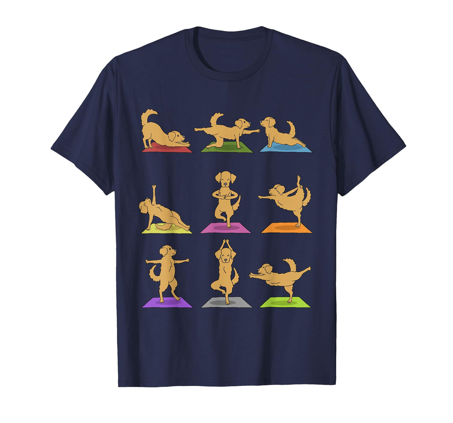 Golden Retriever Yoga T-Shirt Funny Dogs in Yoga Poses Shirt T-Shirt