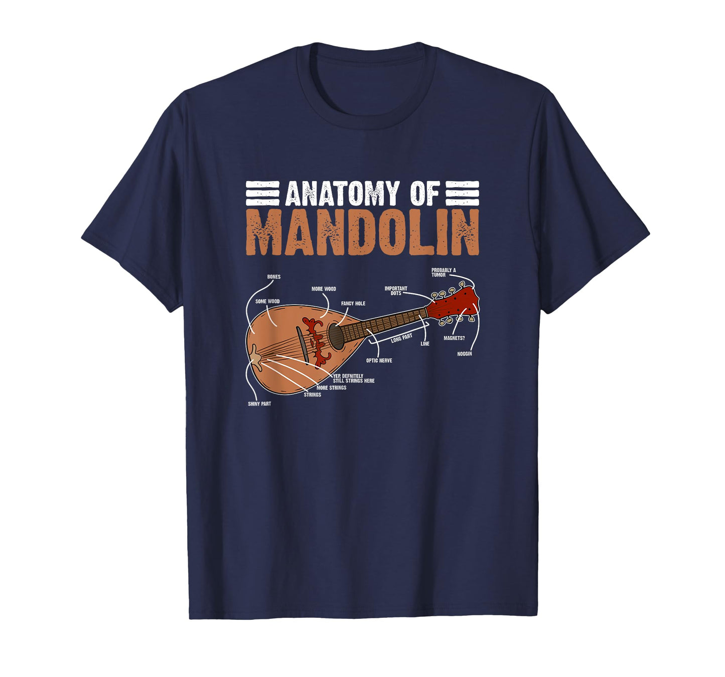 Mandolinist Country Music Bluegrass Anatomy Of Mandolin T-Shirt