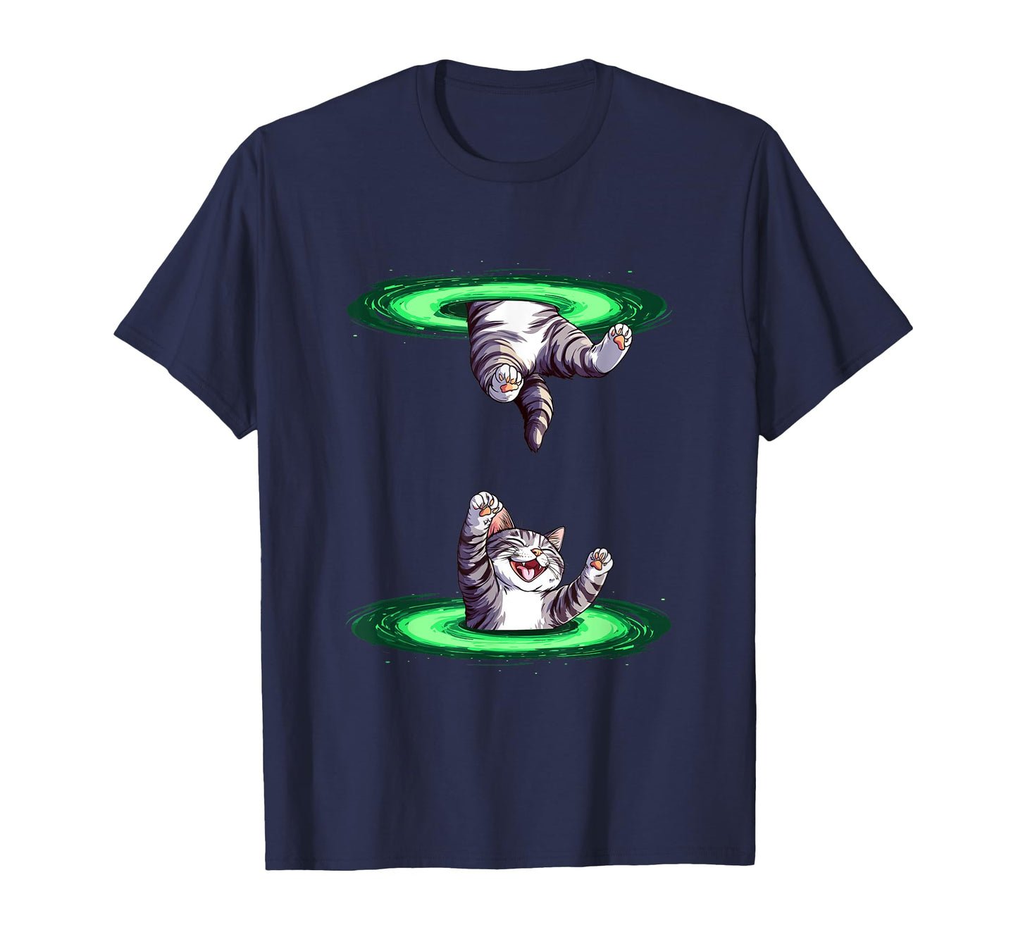 Funny Fiction Cat with Portal for Boys and Girls T-Shirt