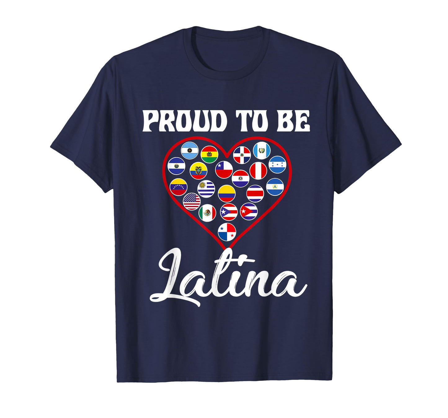 Hispanic Heritage Month 2022 Proud Latina Countries Flag T-Shirt