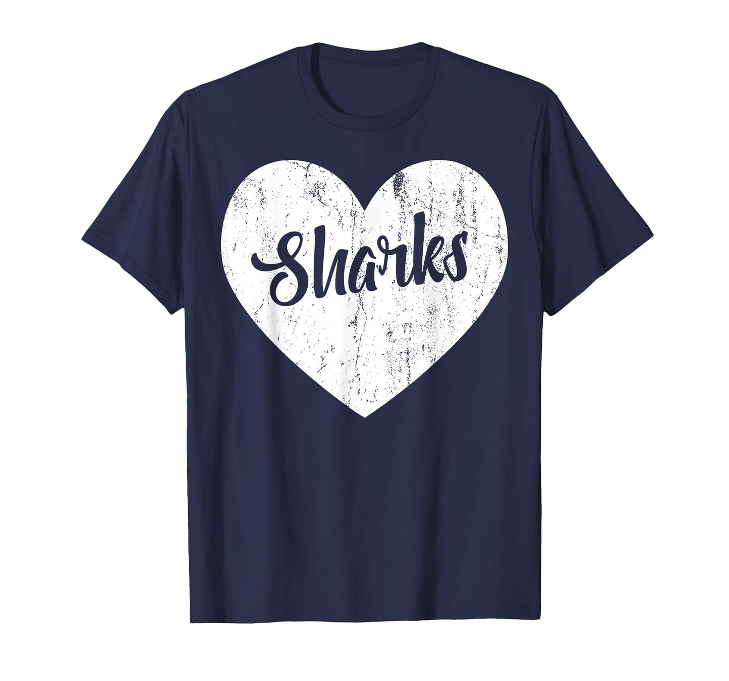 Sharks School Sports Fan Team Spirit Mascot Heart Gift T-Shirt