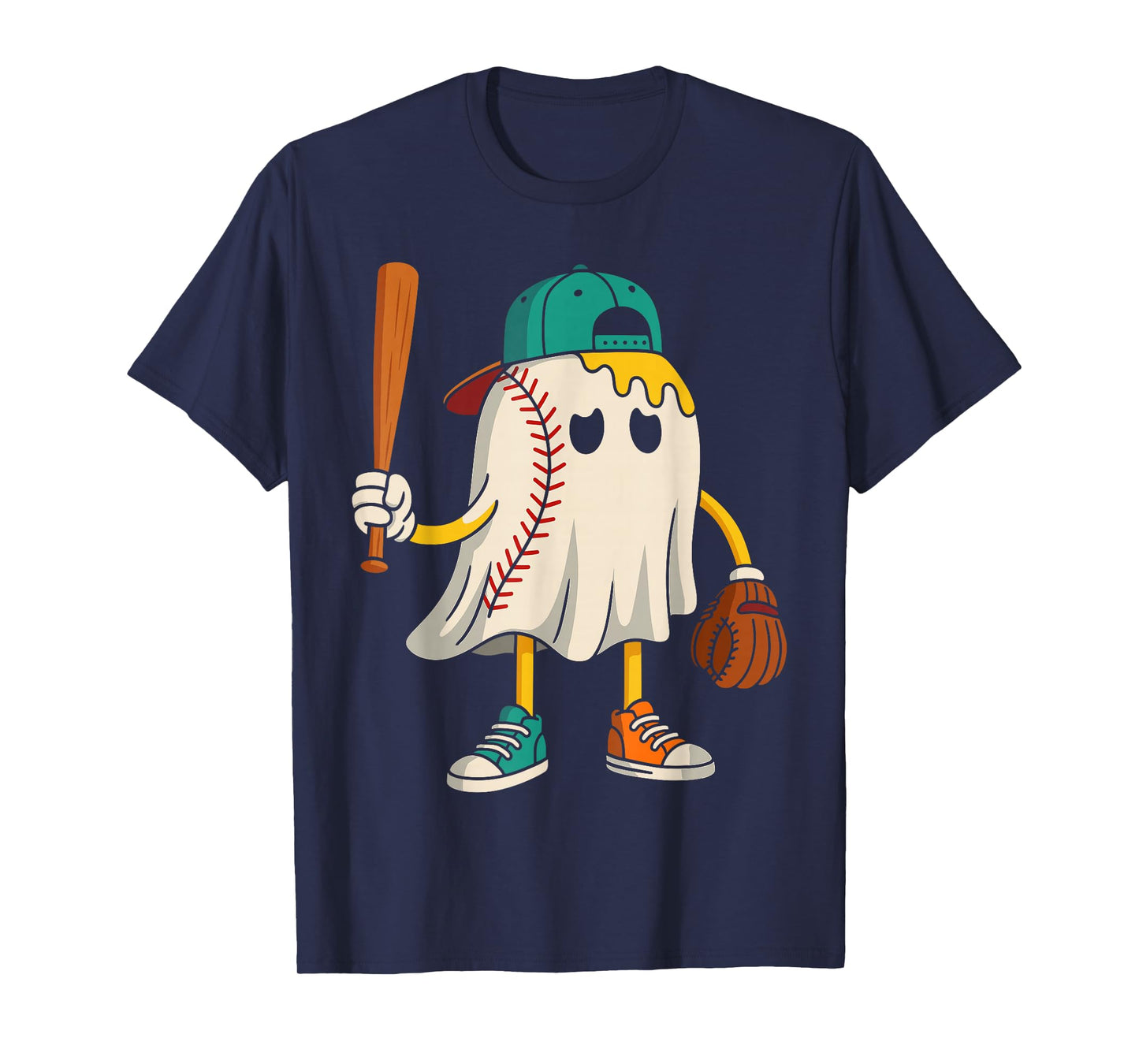 Funny Halloween Shirts for Boys, Drippy Ice Cream Ghost T-Shirt