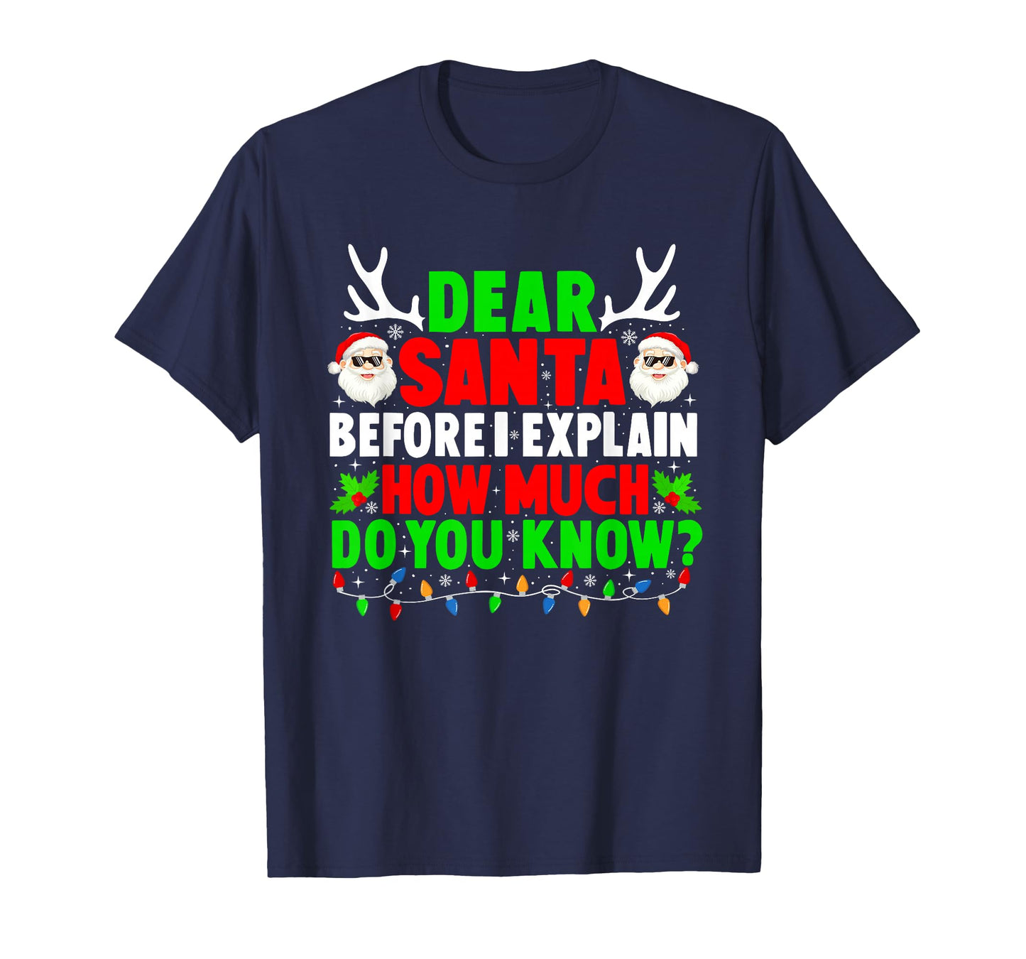Dear Santa I Can Explain Funny Xmas Family Men Women Kids T-Shirt