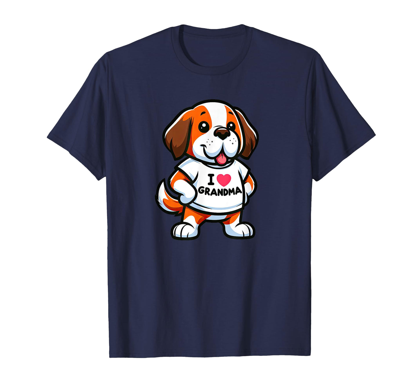 Saint Bernard I Love Grandma Funny Dog Grandmother T-Shirt