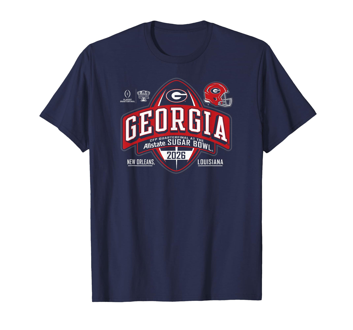 Georgia Bulldogs Sugar Bowl 2025-2026 CFP Quarterfinal Black T-Shirt