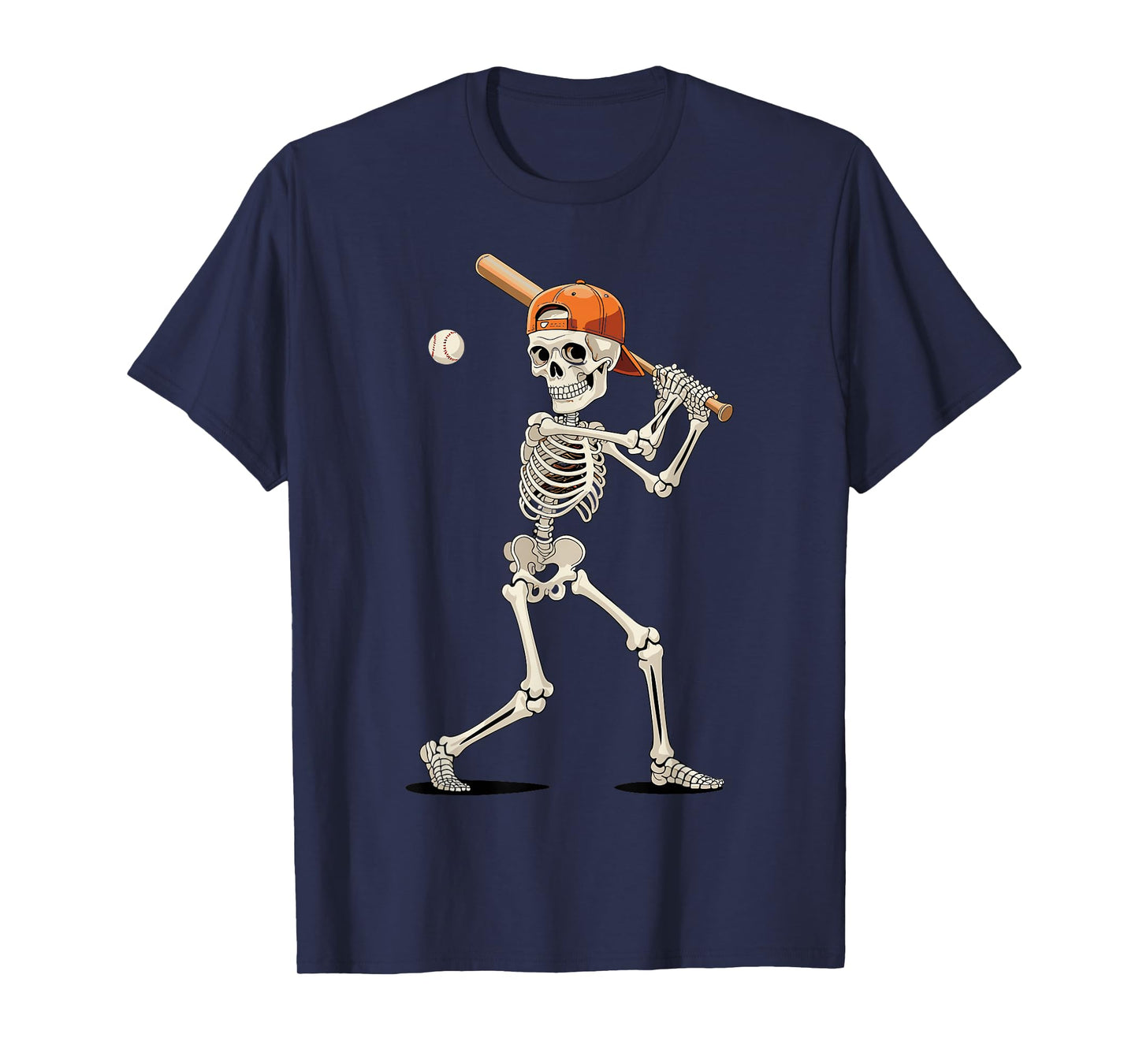 Skeleton Baseball Halloween Costume Funny Men Boys Kids T-Shirt