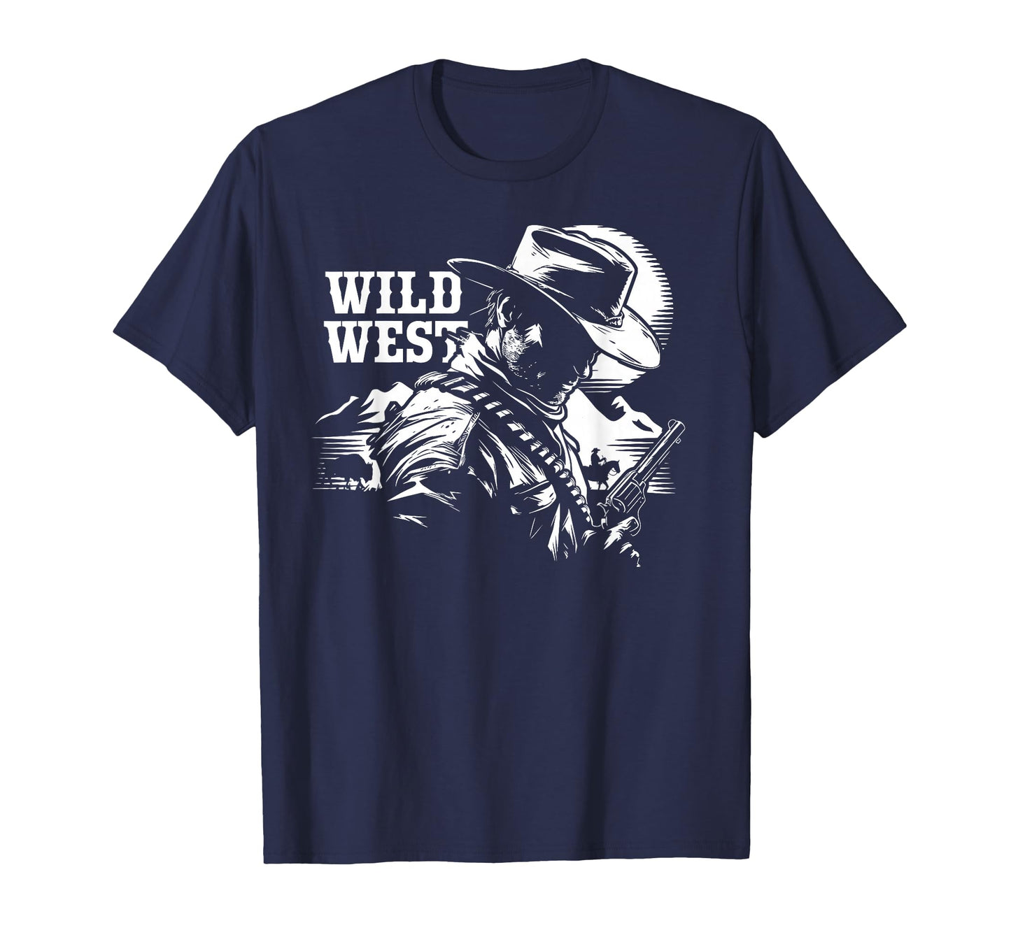 Retro Cowboy Old Western West Gun Revolver Countryman T-Shirt