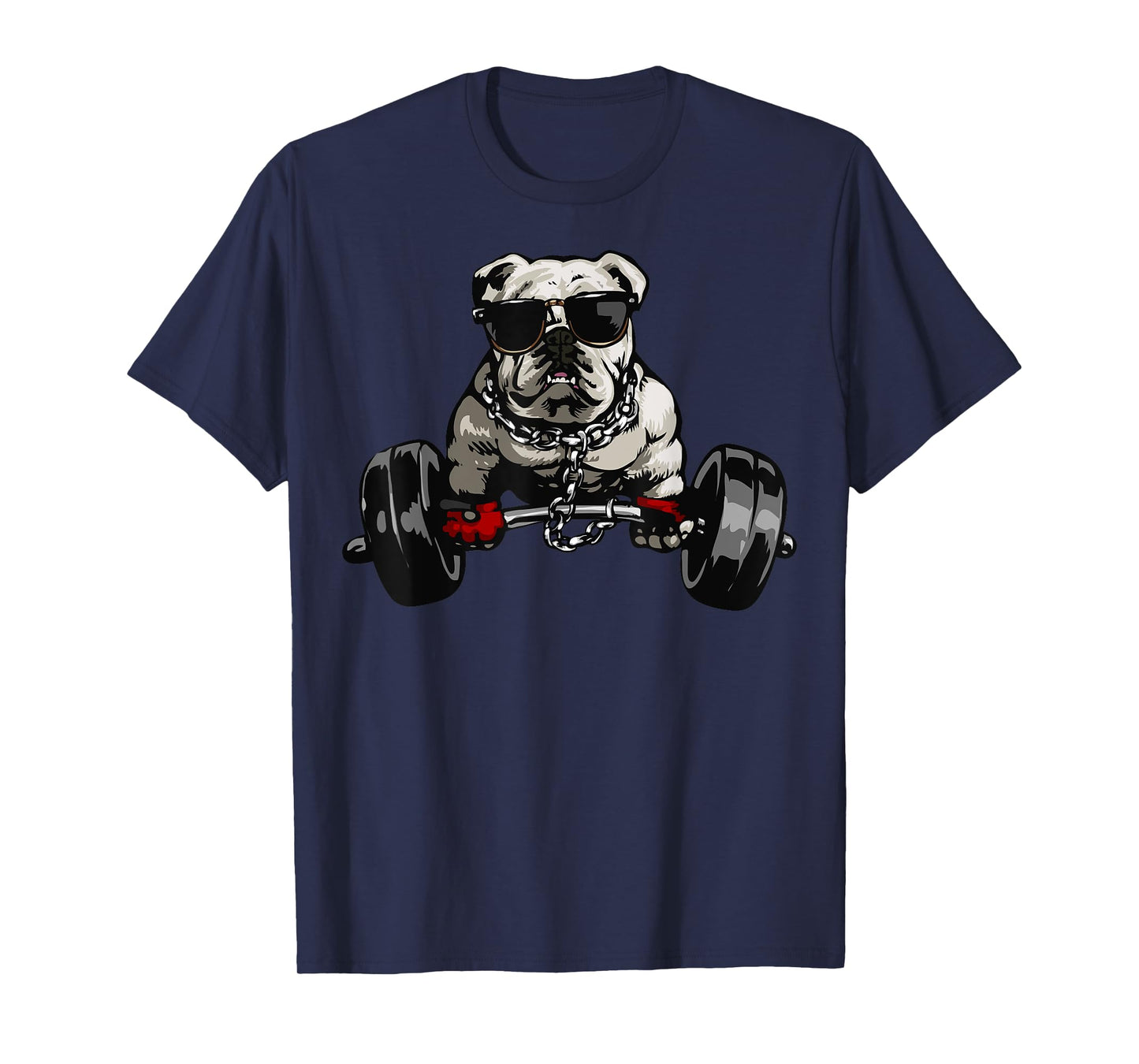 Muscle Bulldog Dog Deadlifting Gym Tee Weightlifting Workout T-Shirt for Men Women