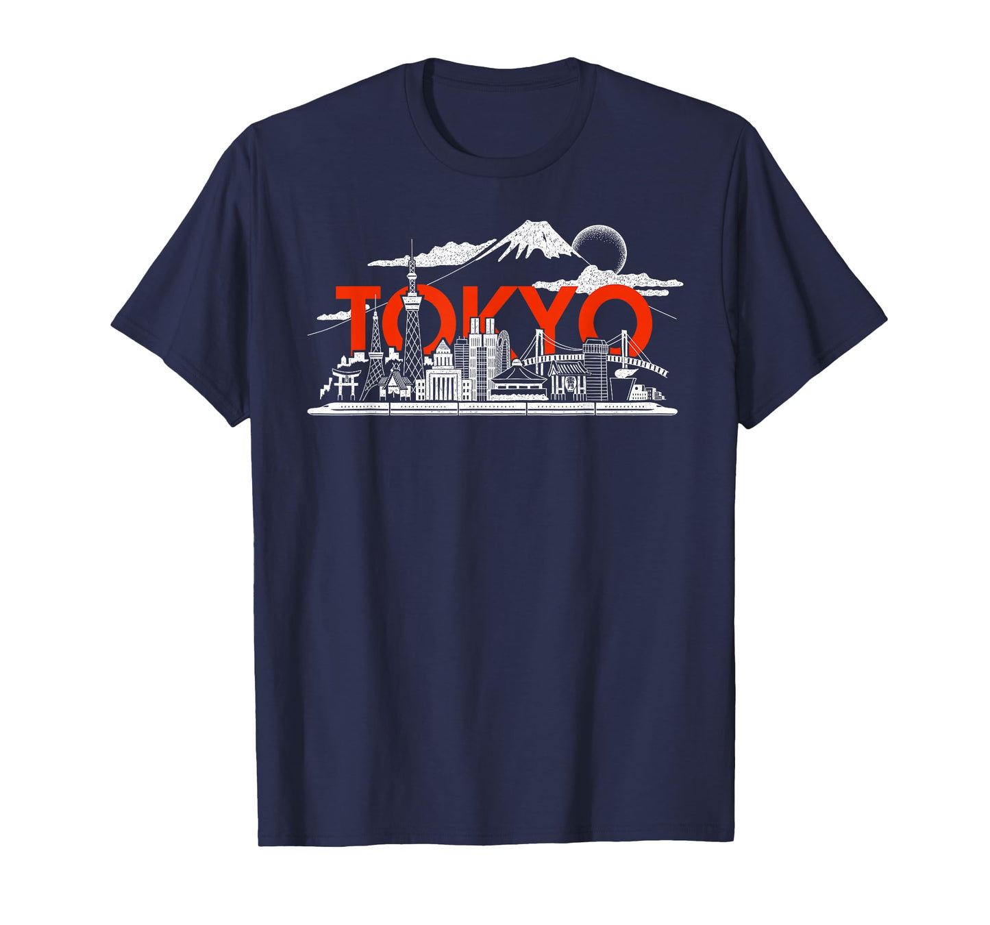 Tokyo Skyline Japan Art Mt.Fuji Skytree Shinkansen Landmarks T-Shirt