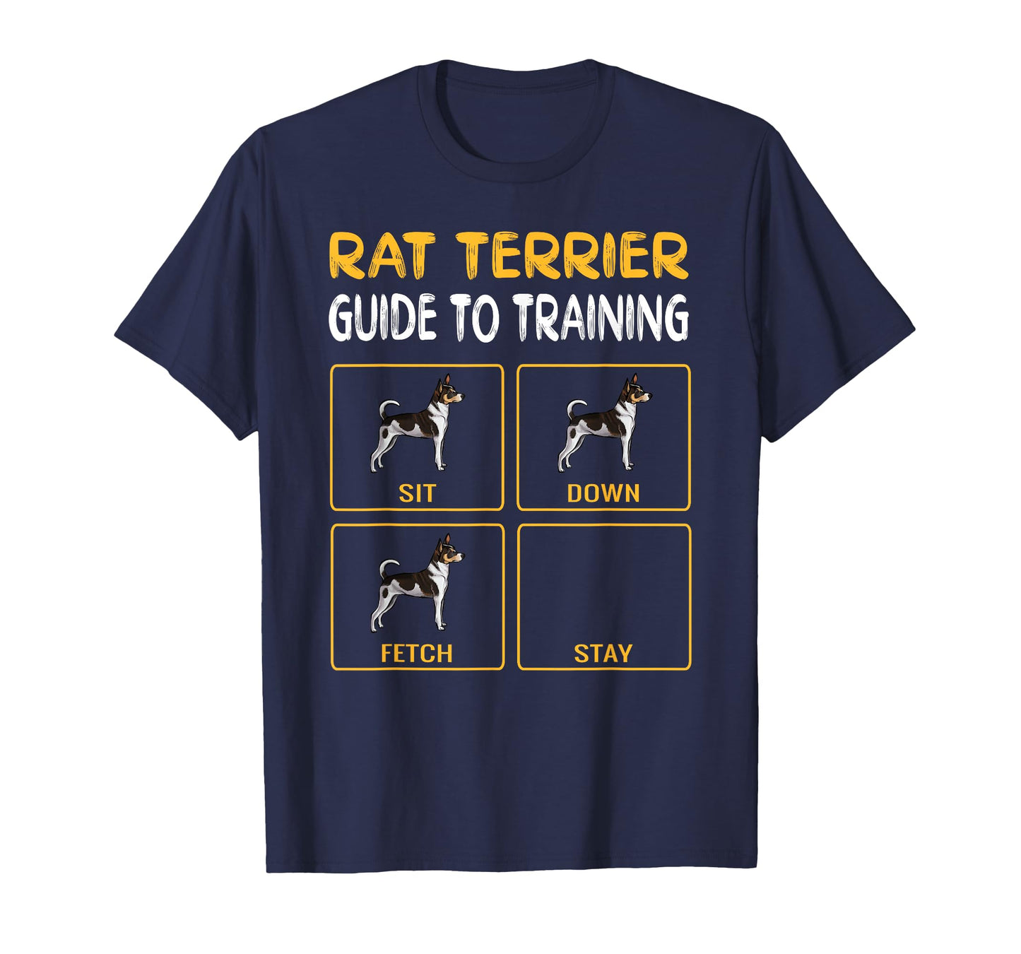 Rat Terriers Owner Gift Dog Themed T-Shirt - Men's Unisex Black Small Crew Neck Short Sleeve Classic Fit Cotton Blend Polyester Halloween Christmas Birthday