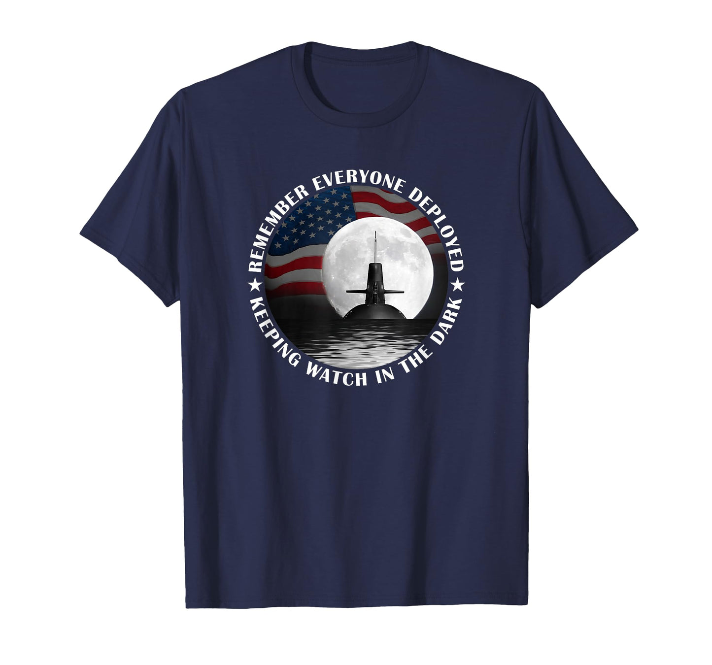 RED Friday Military Remember Everyone Deployed Sub Moon Flag T-Shirt